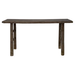 19th Century Chinese Walnut Console Table  Antique Rustic Altar Table
