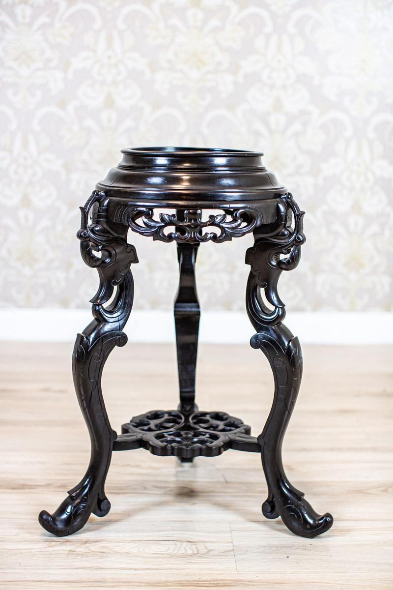 19th-Century Chinese Walnut Flower Stand In Good Condition In Opole, PL