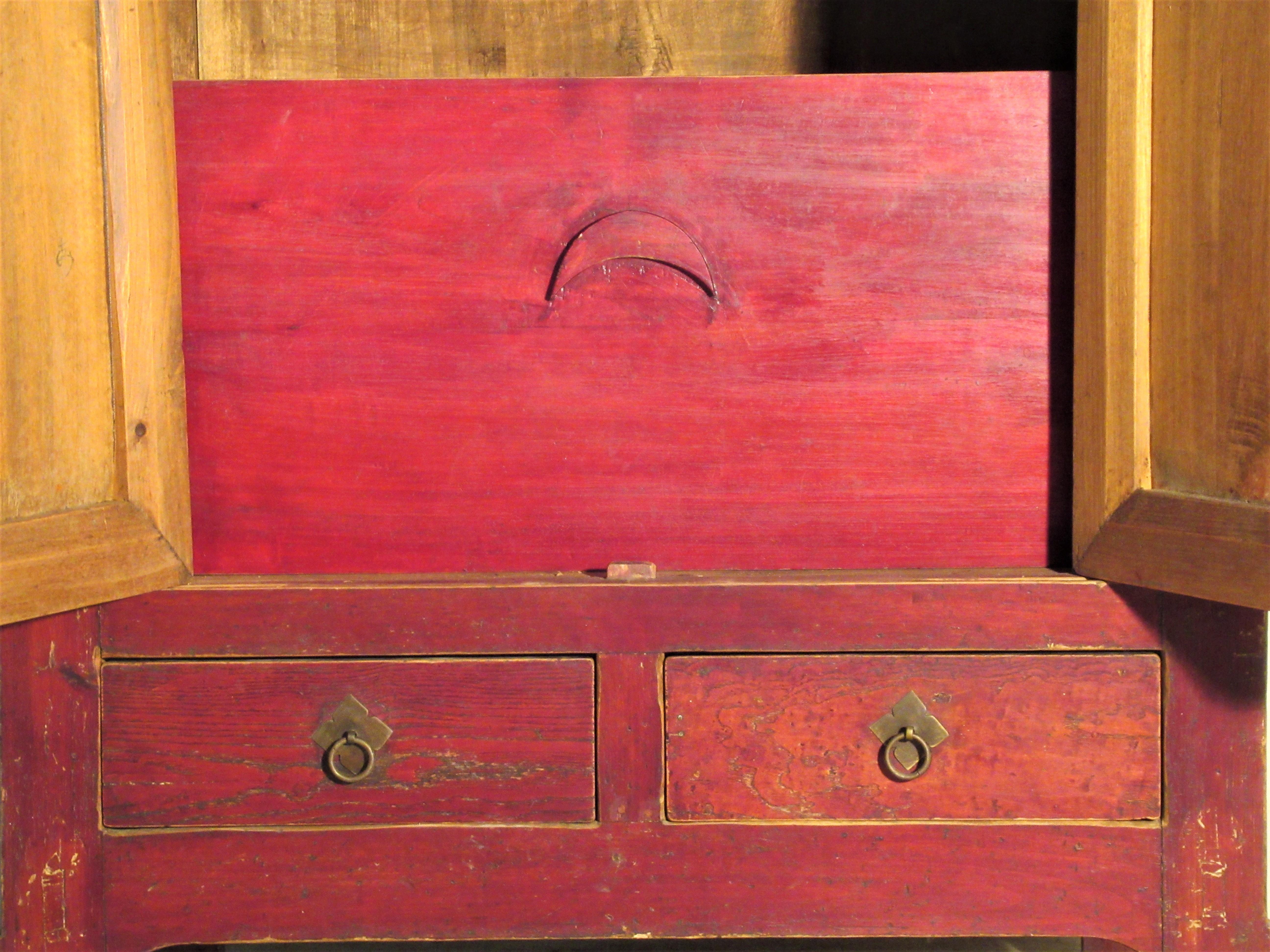 Hand-Crafted 19th Century Chinese Wedding Cabinet For Sale