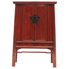 19th Century Chinese Wedding Cabinet with Butterfly Hardware