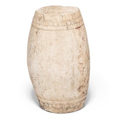 19th Century Chinese White Marble Drum Stool