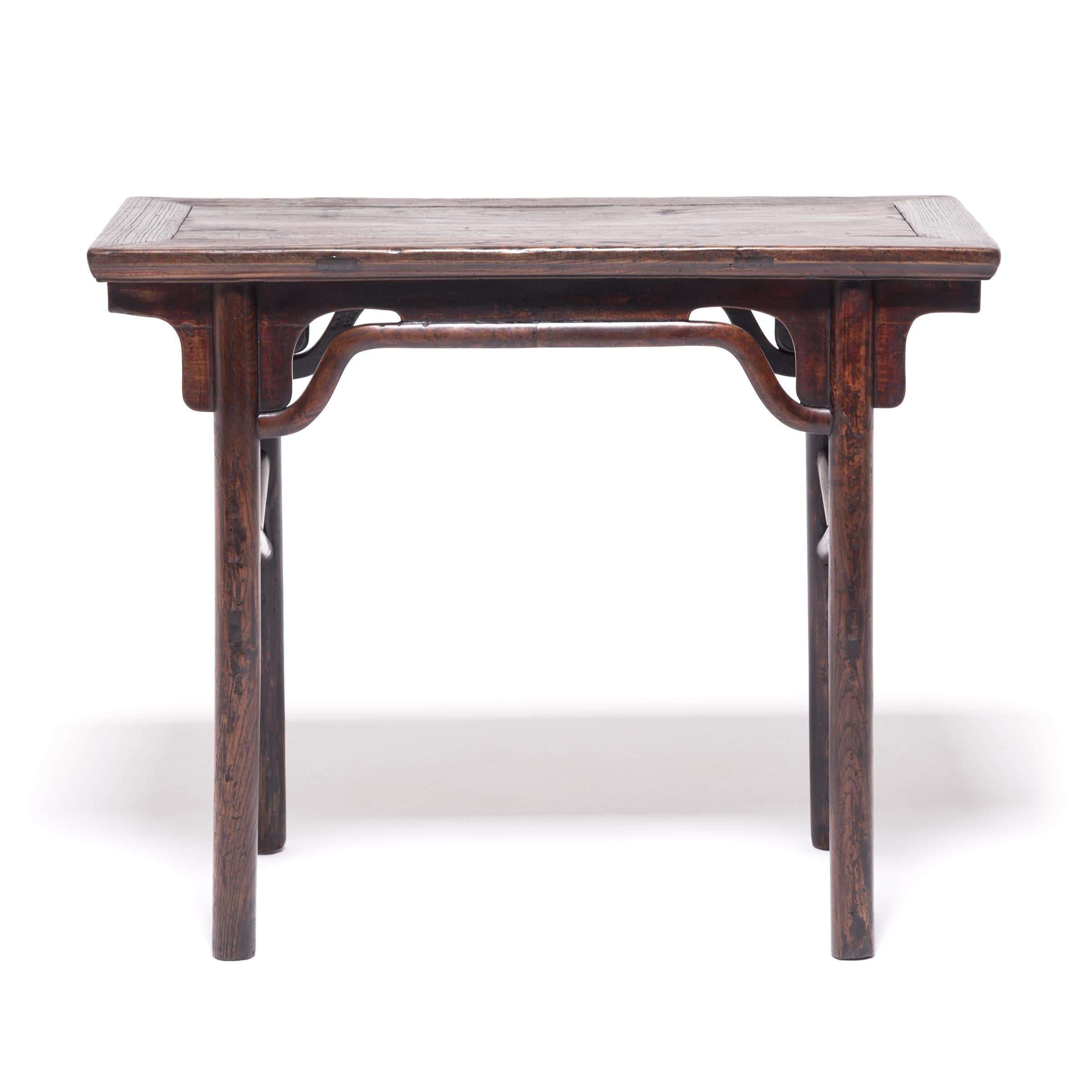 Chinese Wine Table with Crossed Stretchers, c. 1850 In Good Condition For Sale In Chicago, IL