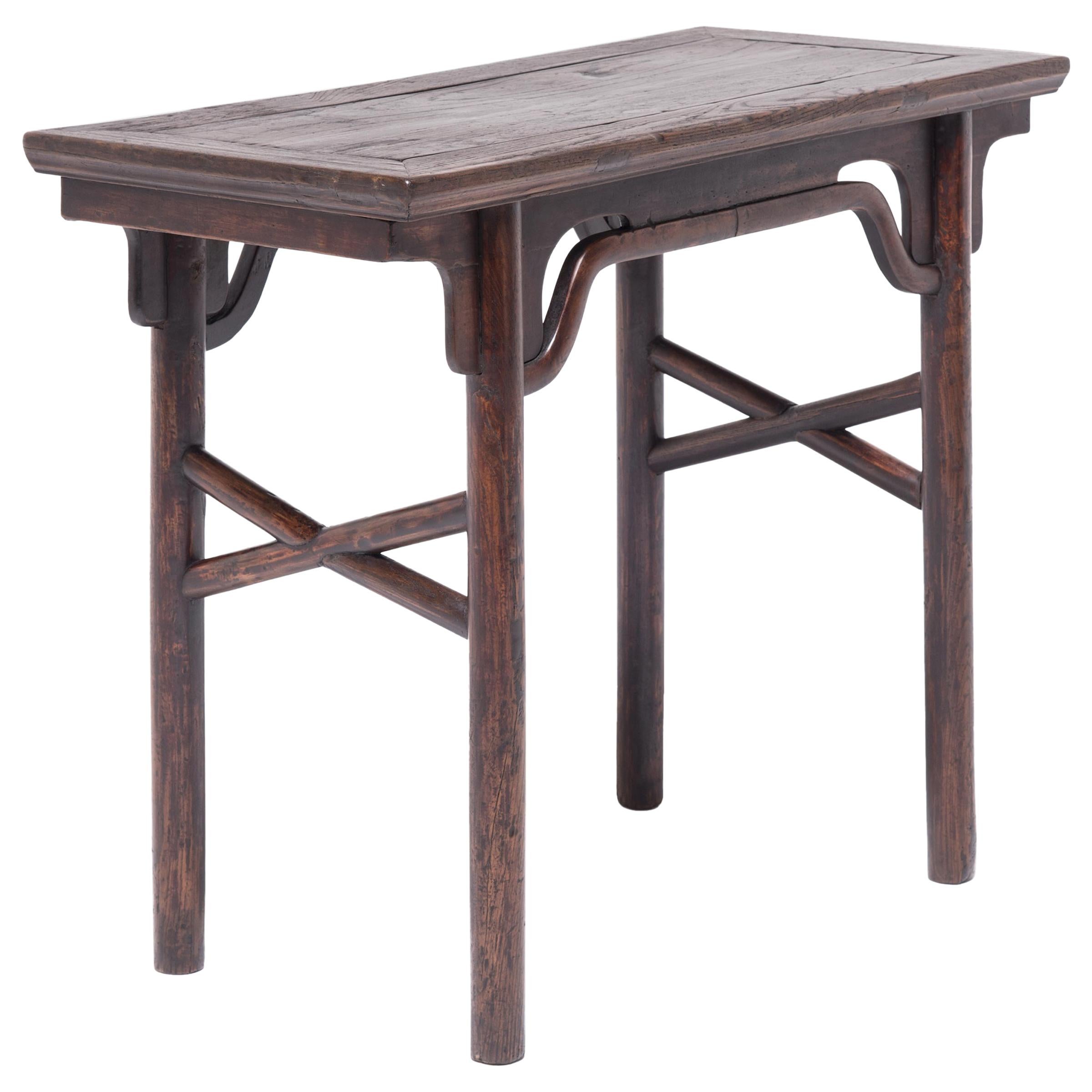 Chinese Wine Table with Crossed Stretchers, c. 1850 For Sale