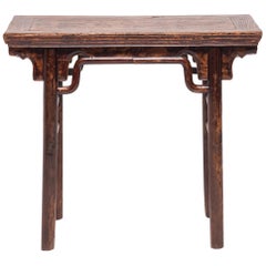19th Century Chinese Wine Table with Humpback Stretchers