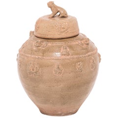 Vase à vin chinois avec couvercle Shizi, vers 1800
