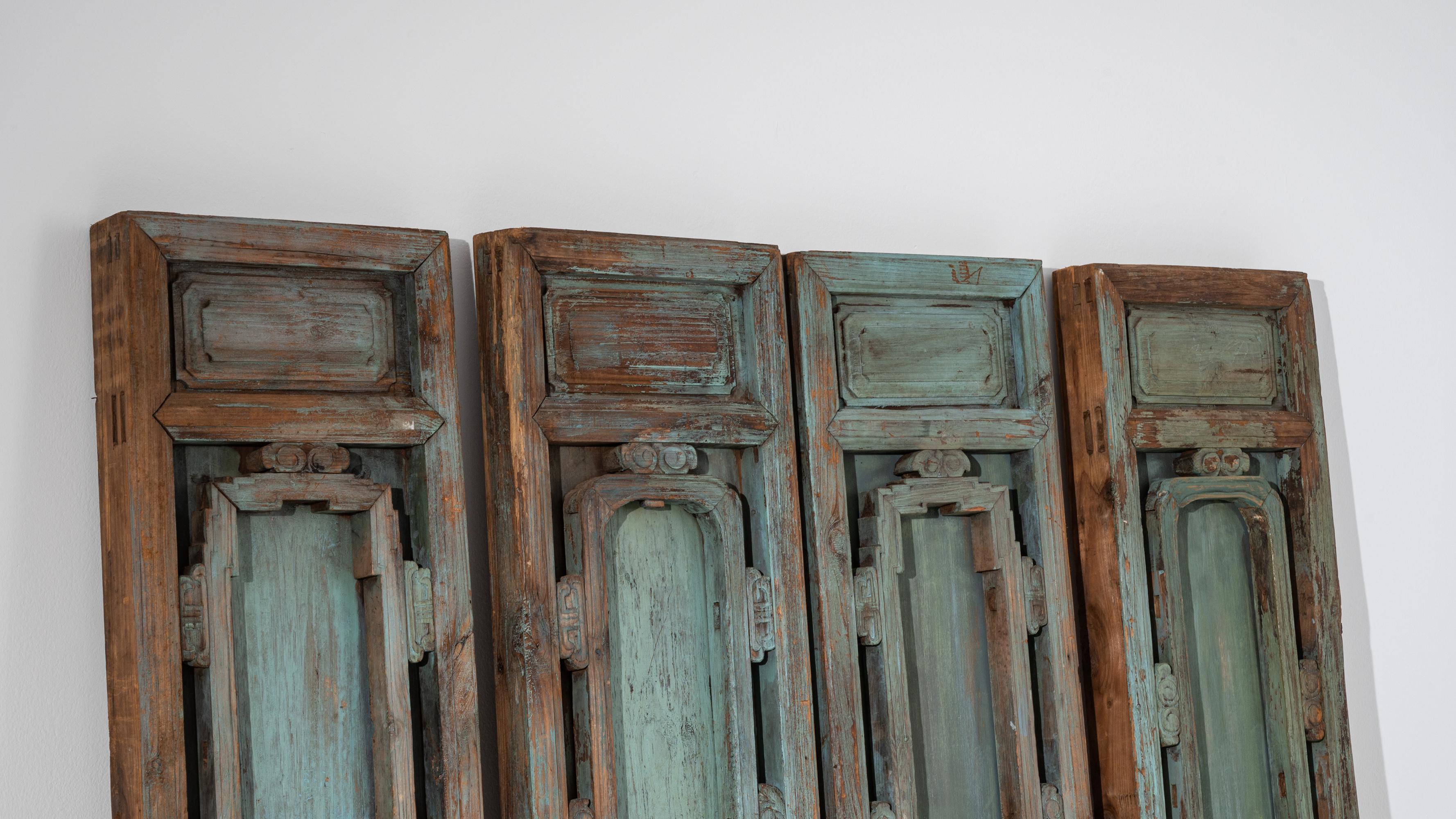 19th Century Chinese Wooden Doors, Set of Four 3