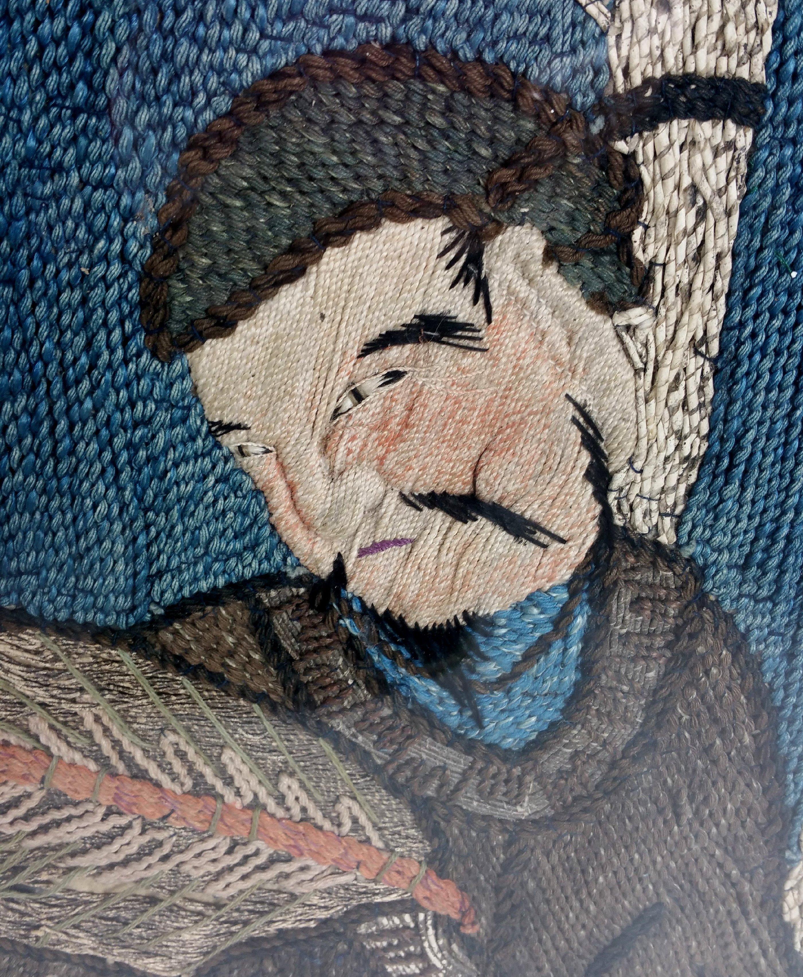 19th Century Chinese Wool Work Picture In Good Condition In London, west Sussex