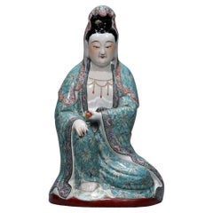 19th Century Chinese Xue Changsheng Porcelain Sitting Buddha Statue