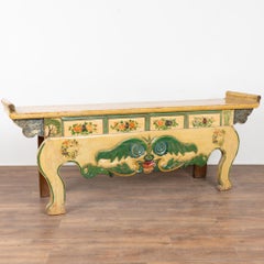19th Century Chinese Yellow Lacquered Altar Table Console
