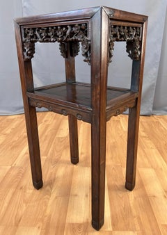 19th Century Chinese Zitan Wood Tall End Table