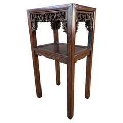  19th Century Chinese Zitan Wood Tall End Table
