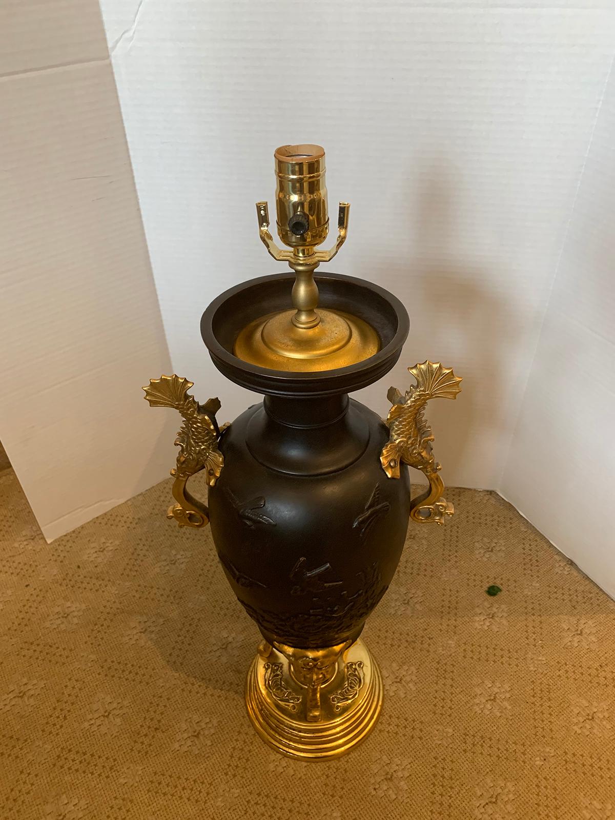 19th Century Chinoiserie and Gilt Bronze Lamp For Sale 12