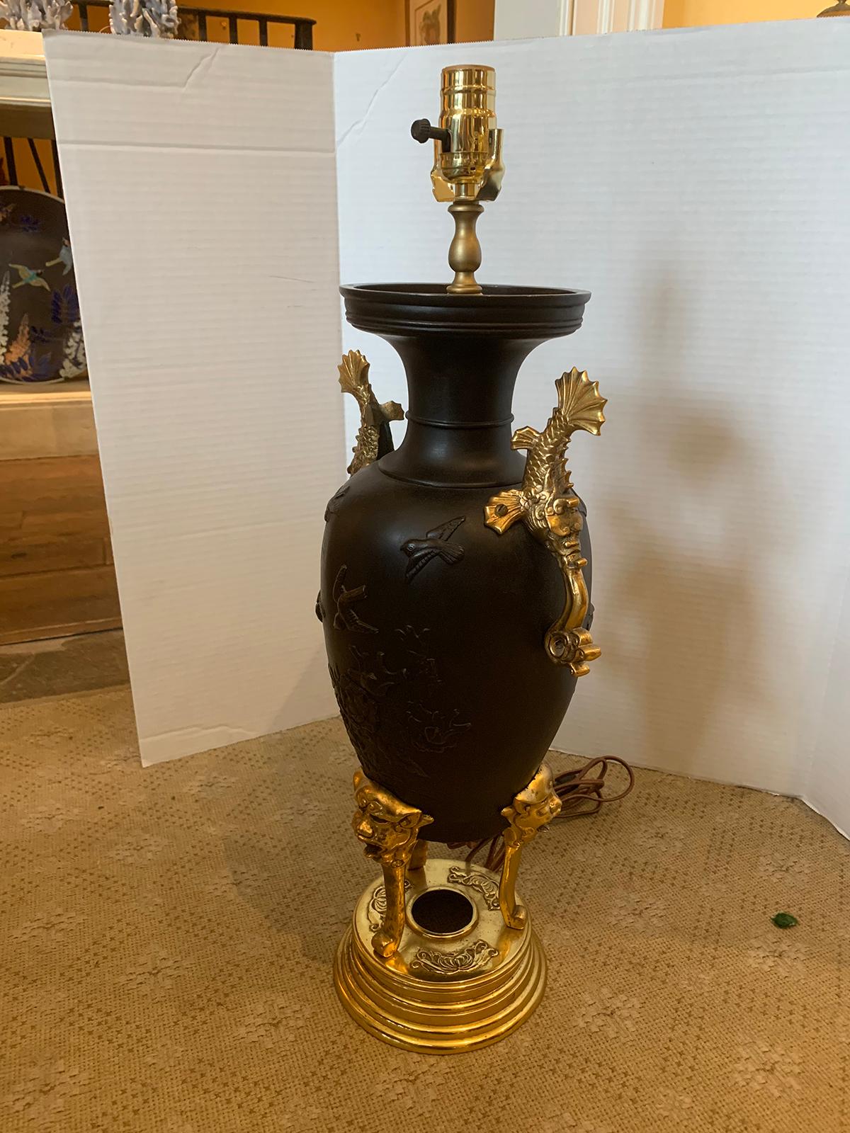 19th Century Chinoiserie and Gilt Bronze Lamp For Sale 14