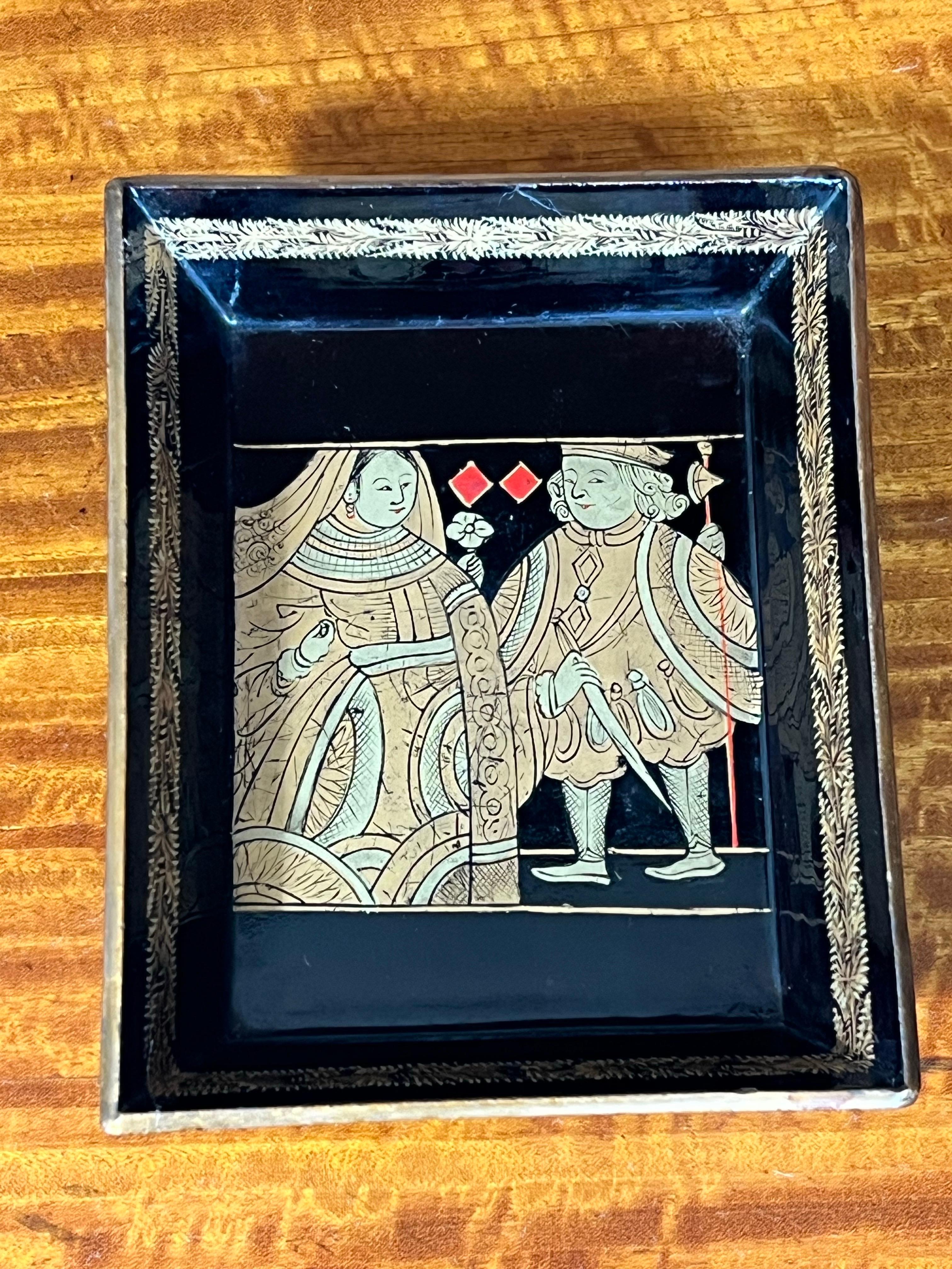 19th Century Chinoiserie Black Lacquer Trays For Sale 2