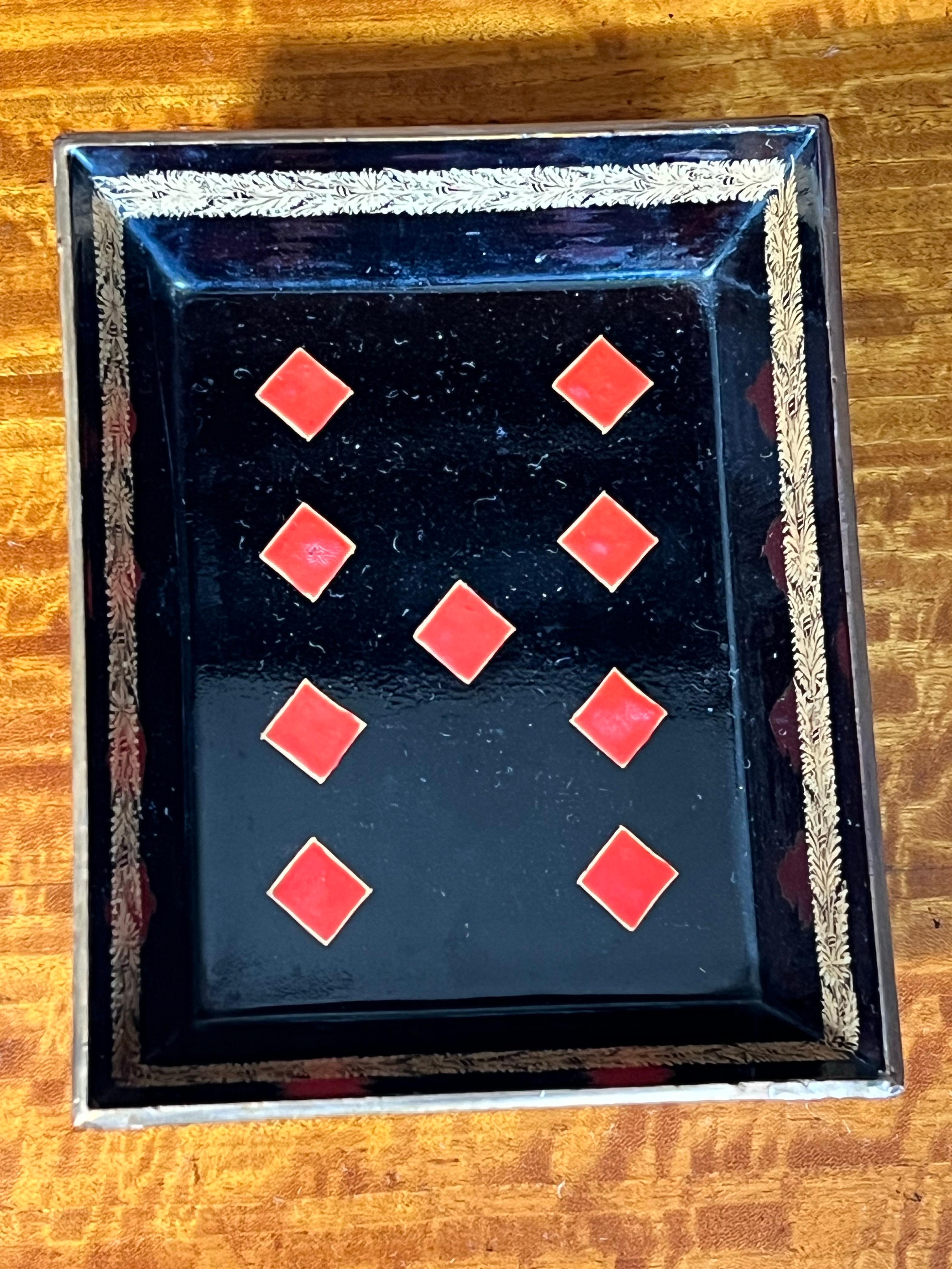 19th Century Chinoiserie Black Lacquer Trays For Sale 4