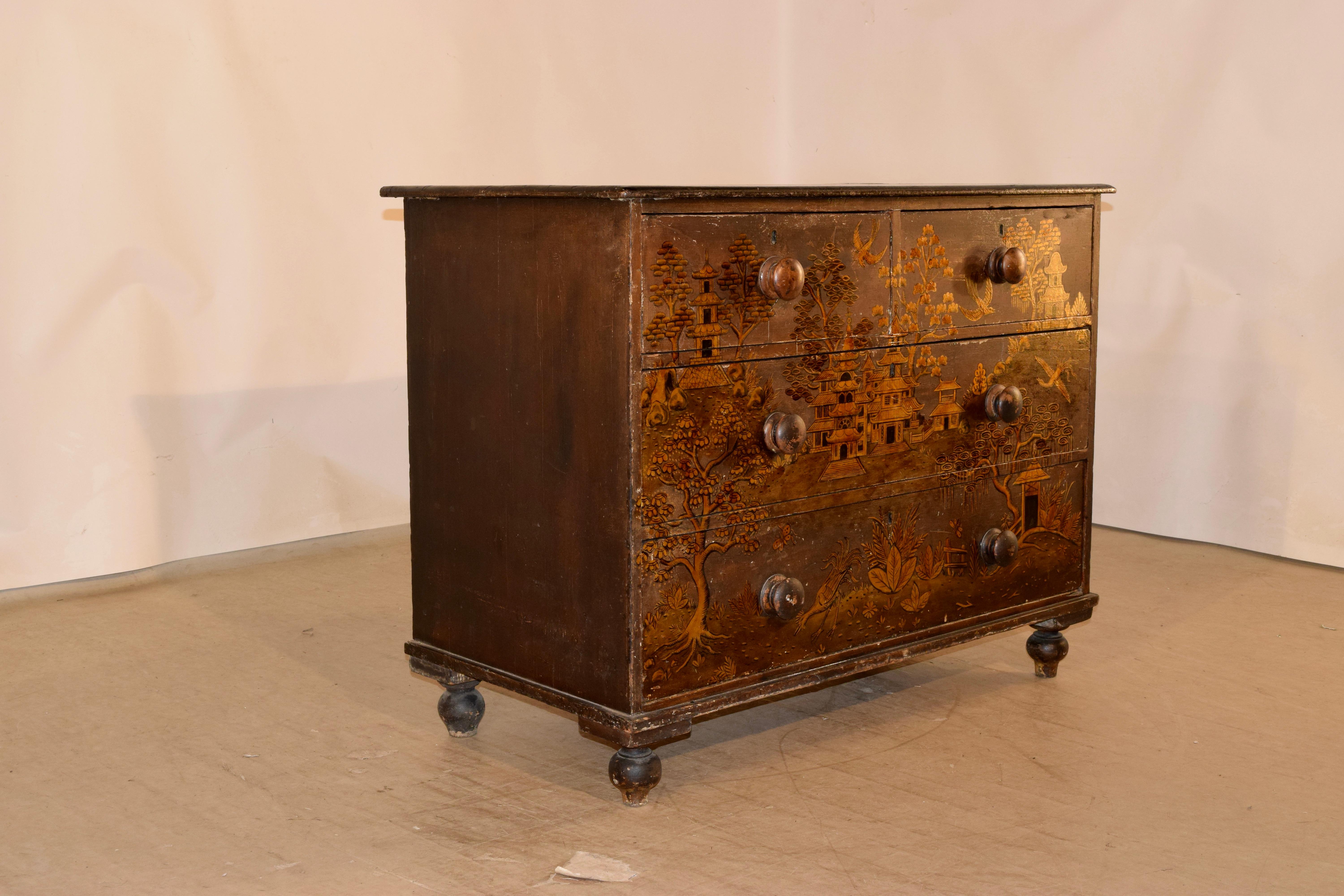 Victorian 19th Century Chinoiserie Chest of Drawers
