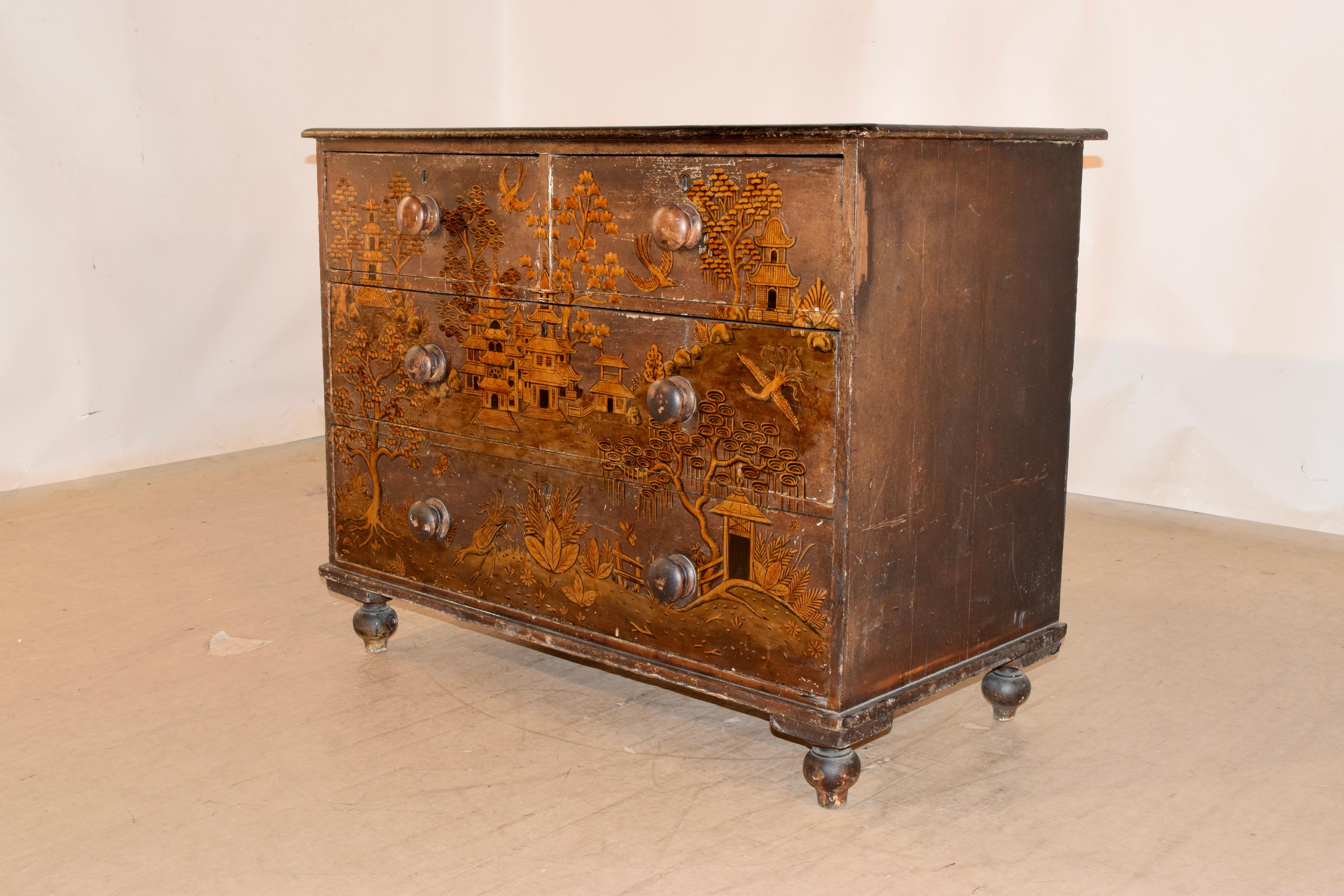 19th Century Chinoiserie Chest of Drawers In Good Condition In High Point, NC