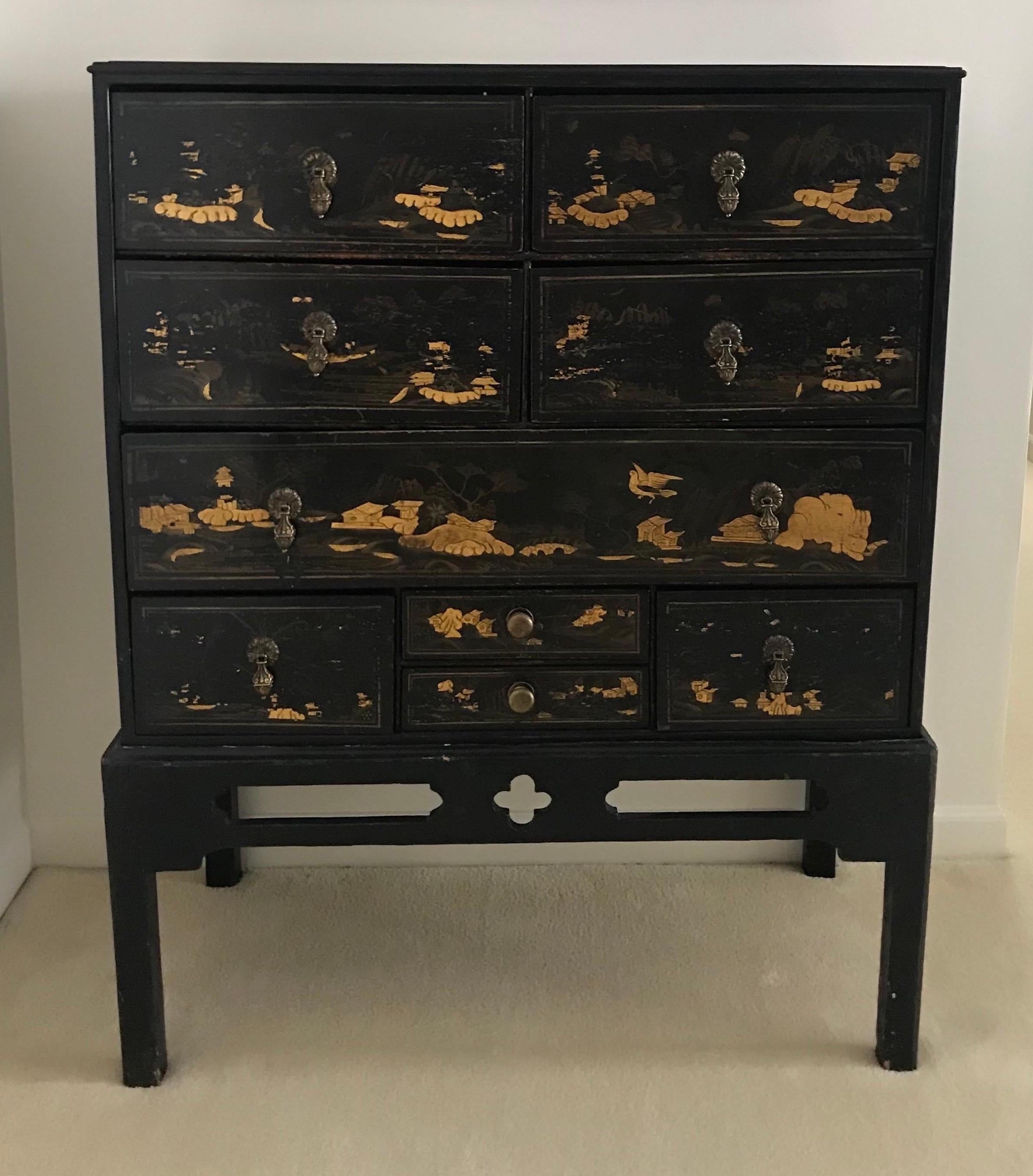 19th Century Chinoiserie Chest on Stand 2