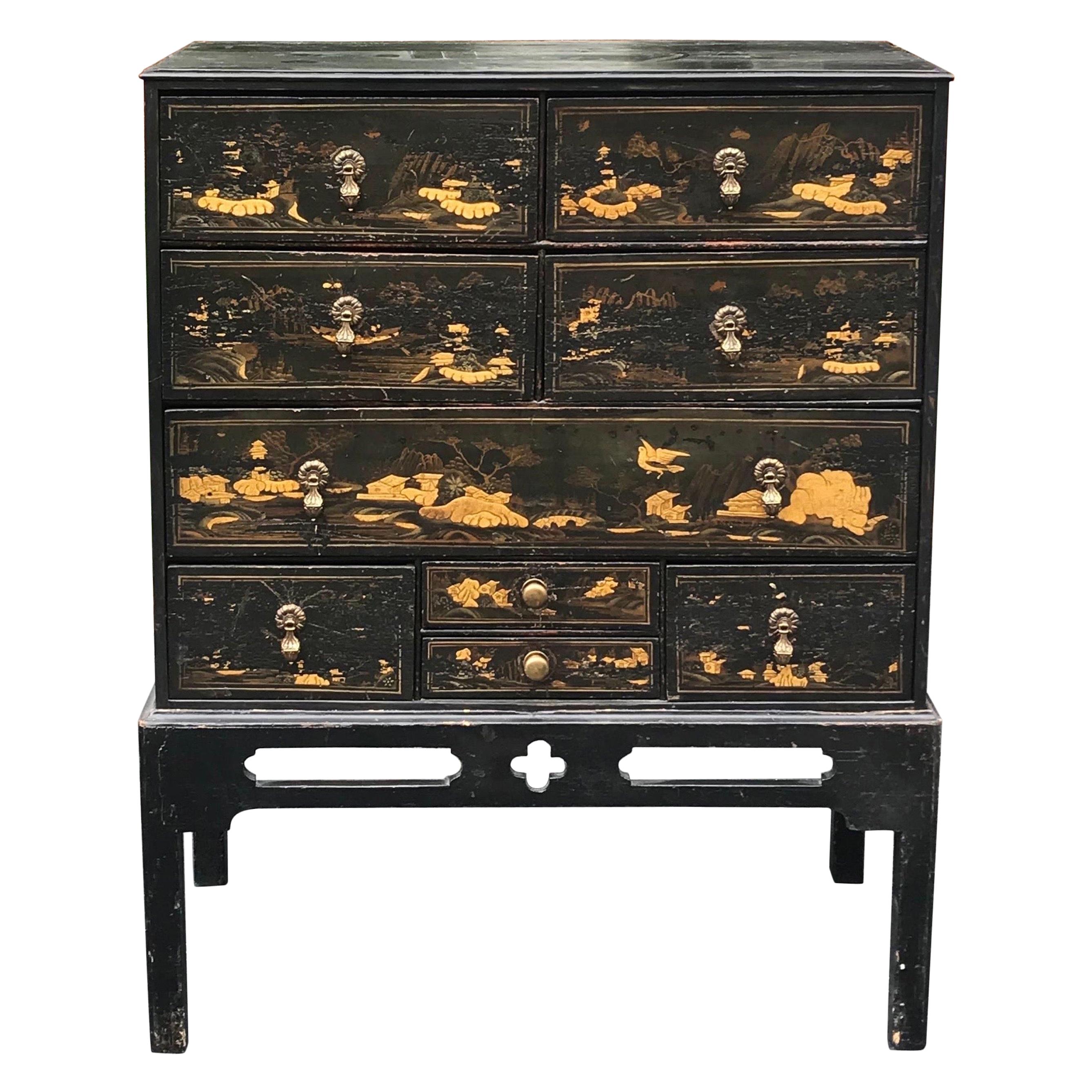 19th Century Chinoiserie Chest on Stand