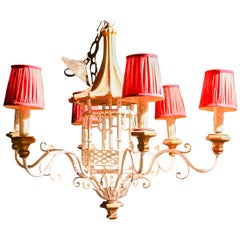 19th Century Chinoiserie Decorated Chandelier
