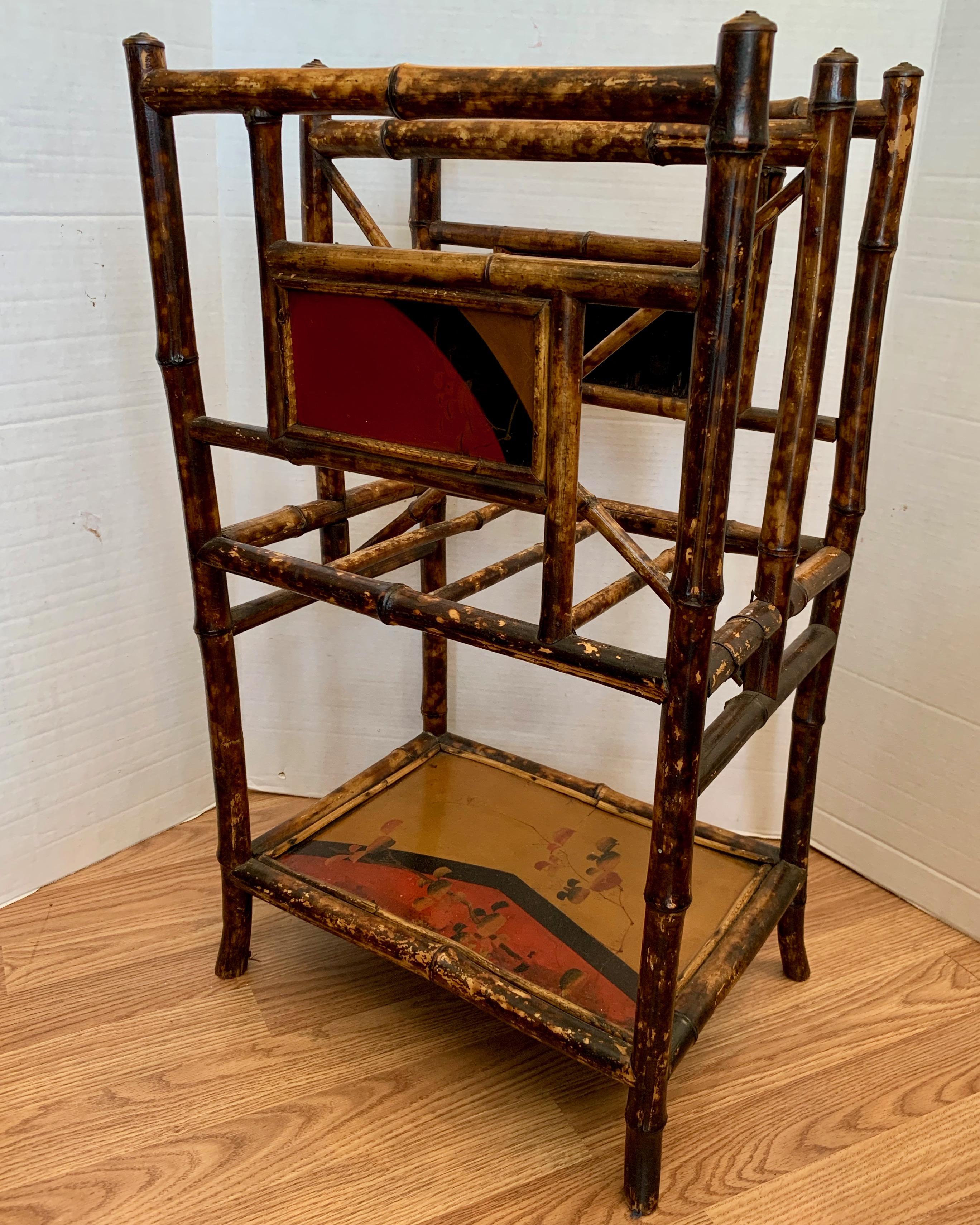  19th Century Chinoiserie English Bamboo Magazine Stand For Sale 1