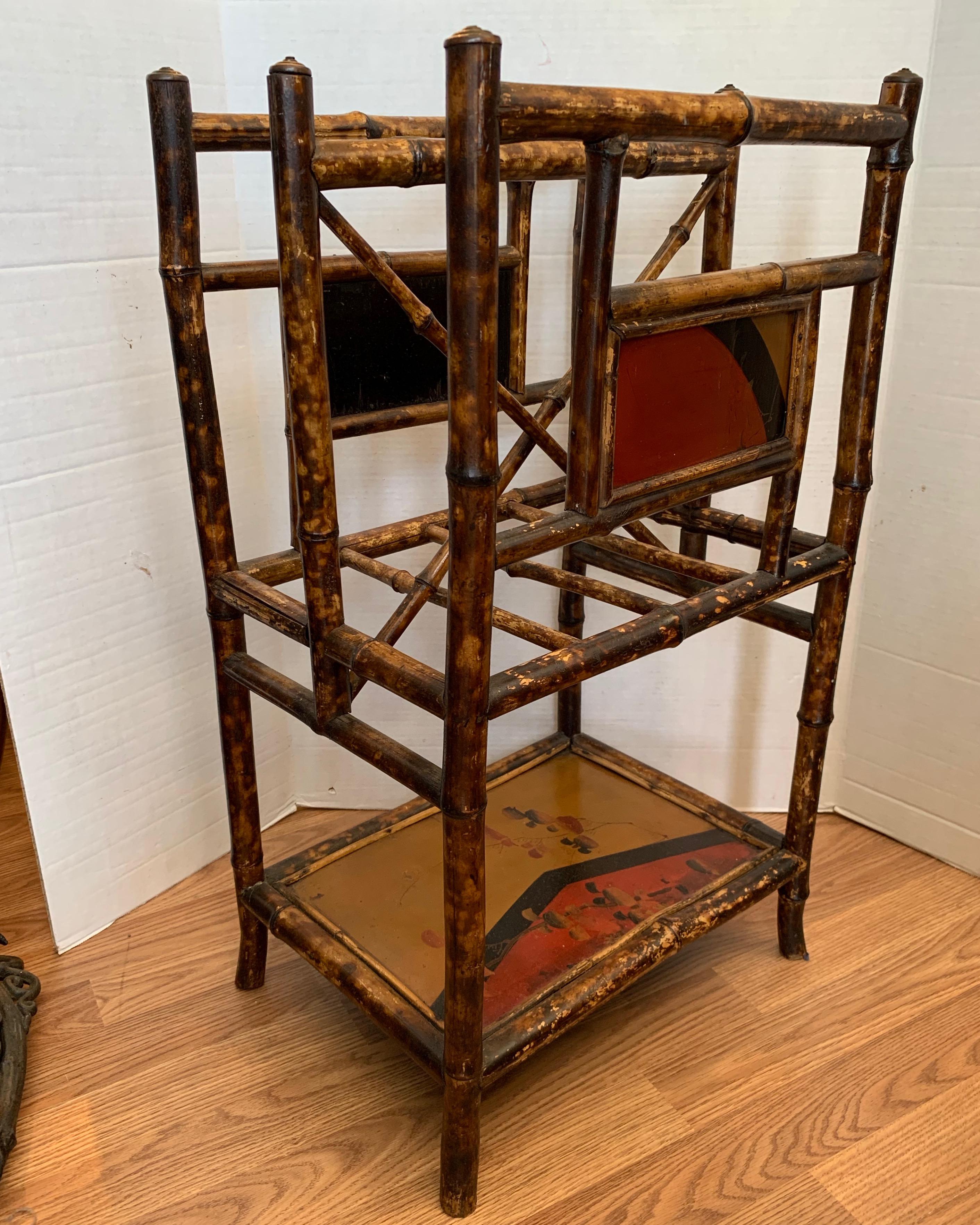  19th Century Chinoiserie English Bamboo Magazine Stand For Sale 2