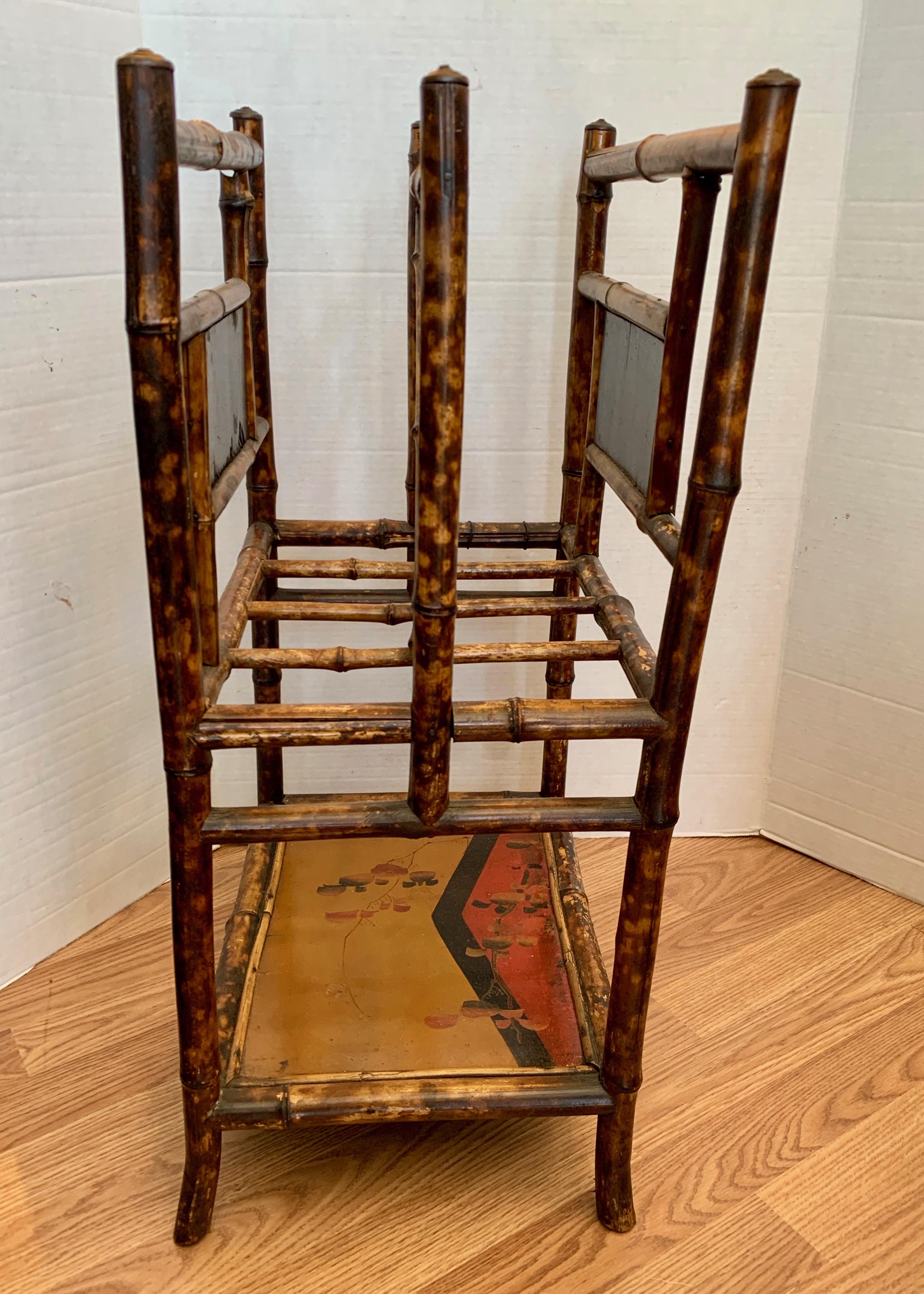  19th Century Chinoiserie English Bamboo Magazine Stand For Sale 3