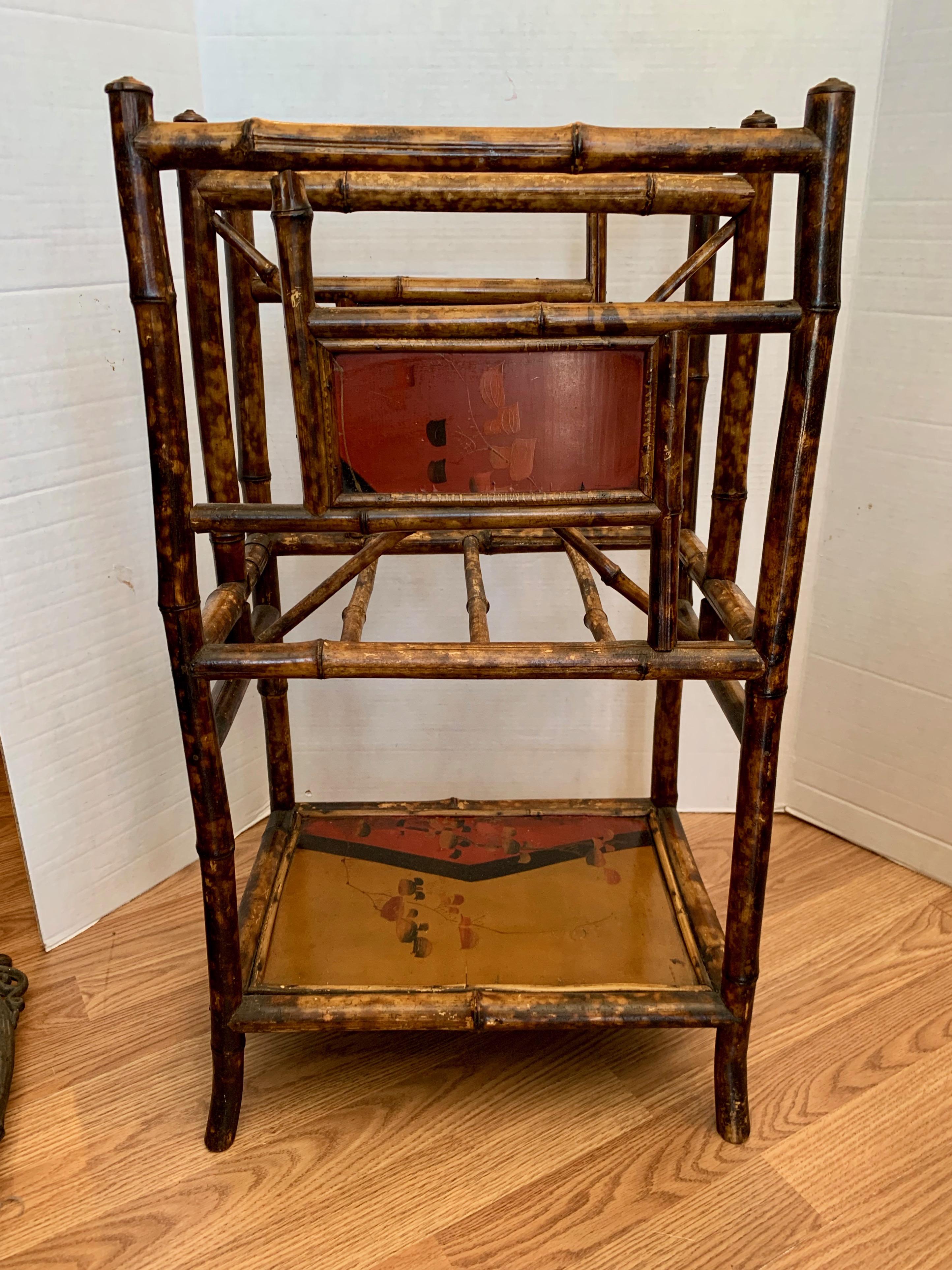  19th Century Chinoiserie English Bamboo Magazine Stand For Sale 5