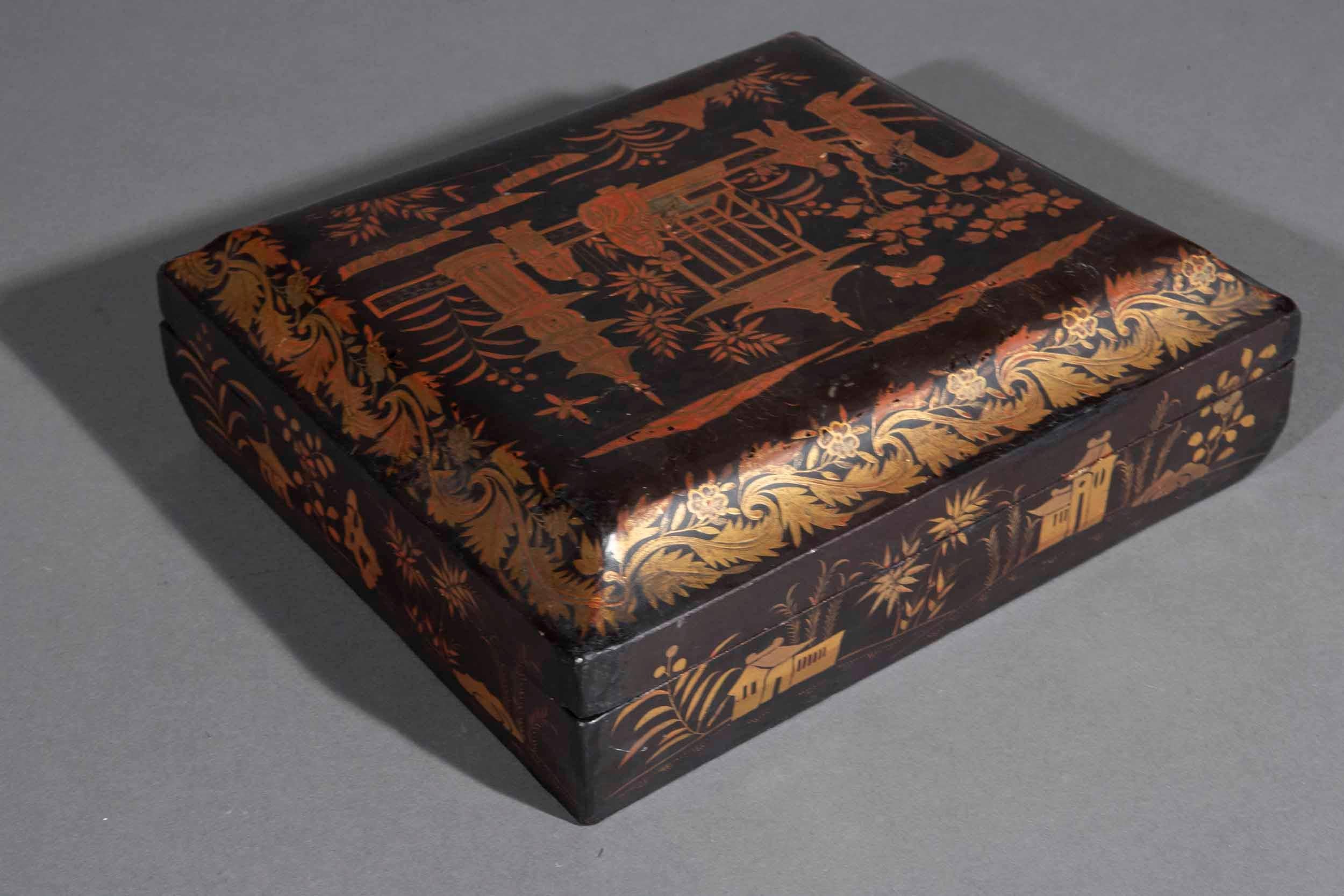 19th Century Chinoiserie Lacquer Box 6