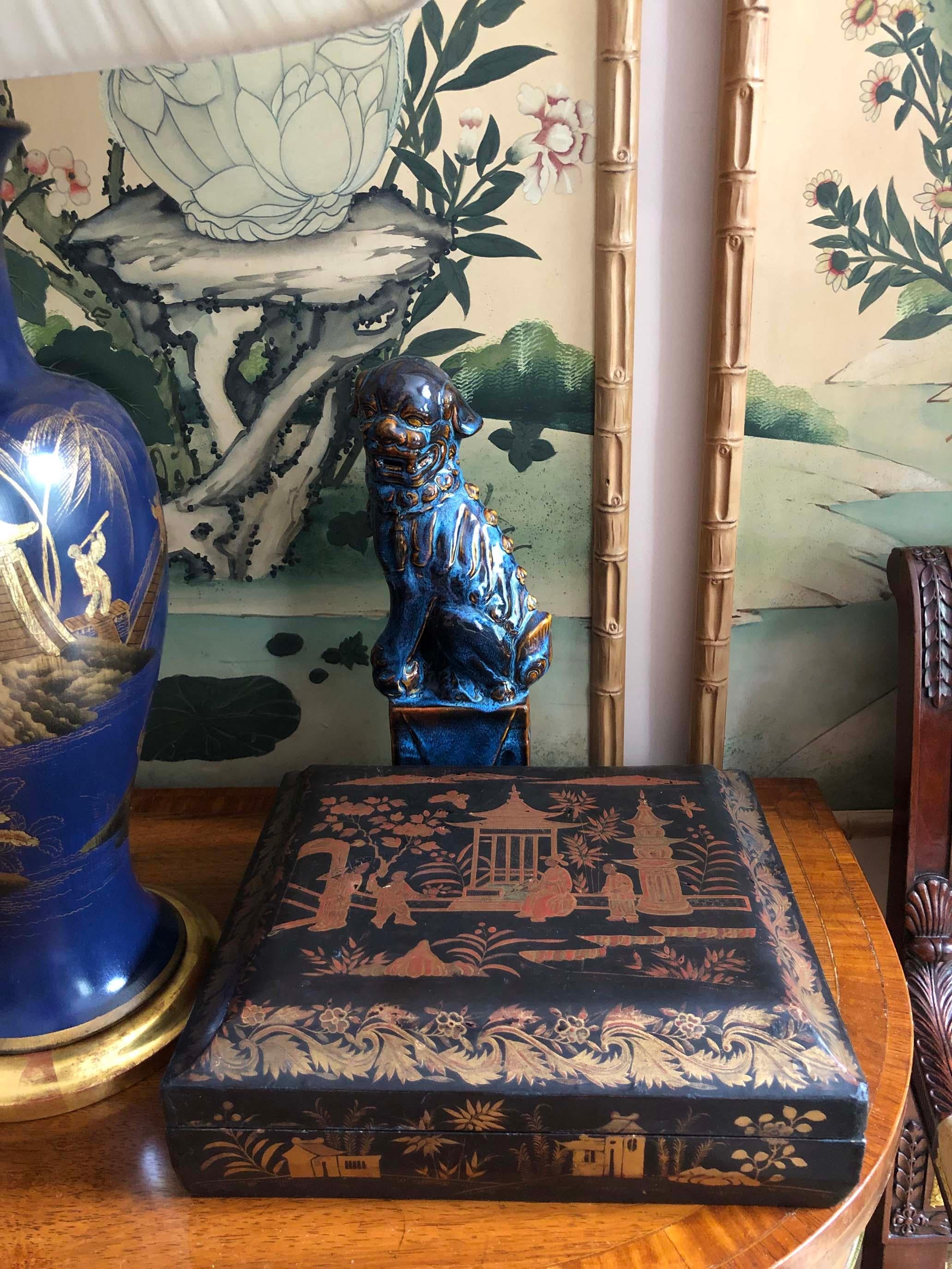 19th Century Chinoiserie Lacquer Box 7