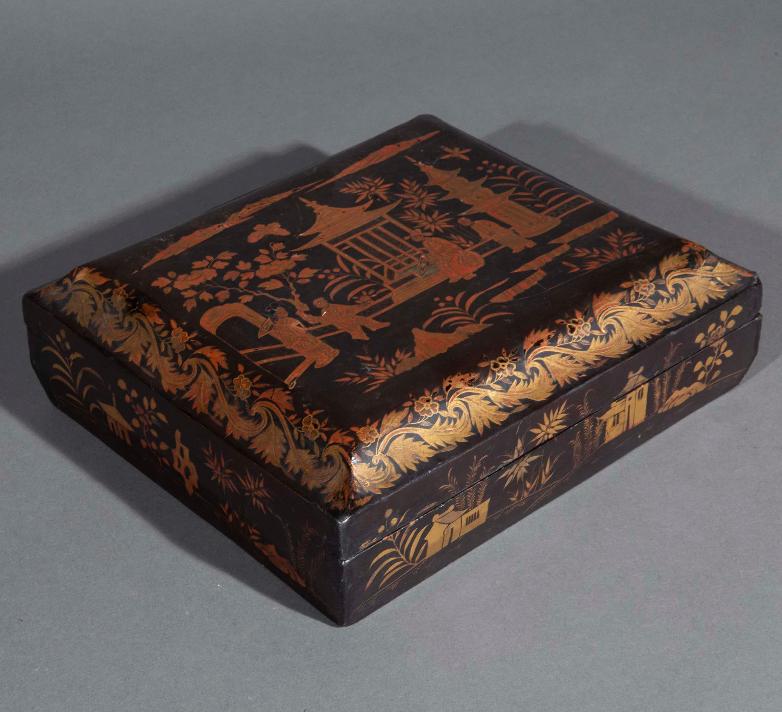 19th Century Chinoiserie Lacquer Box In Good Condition In London, GB