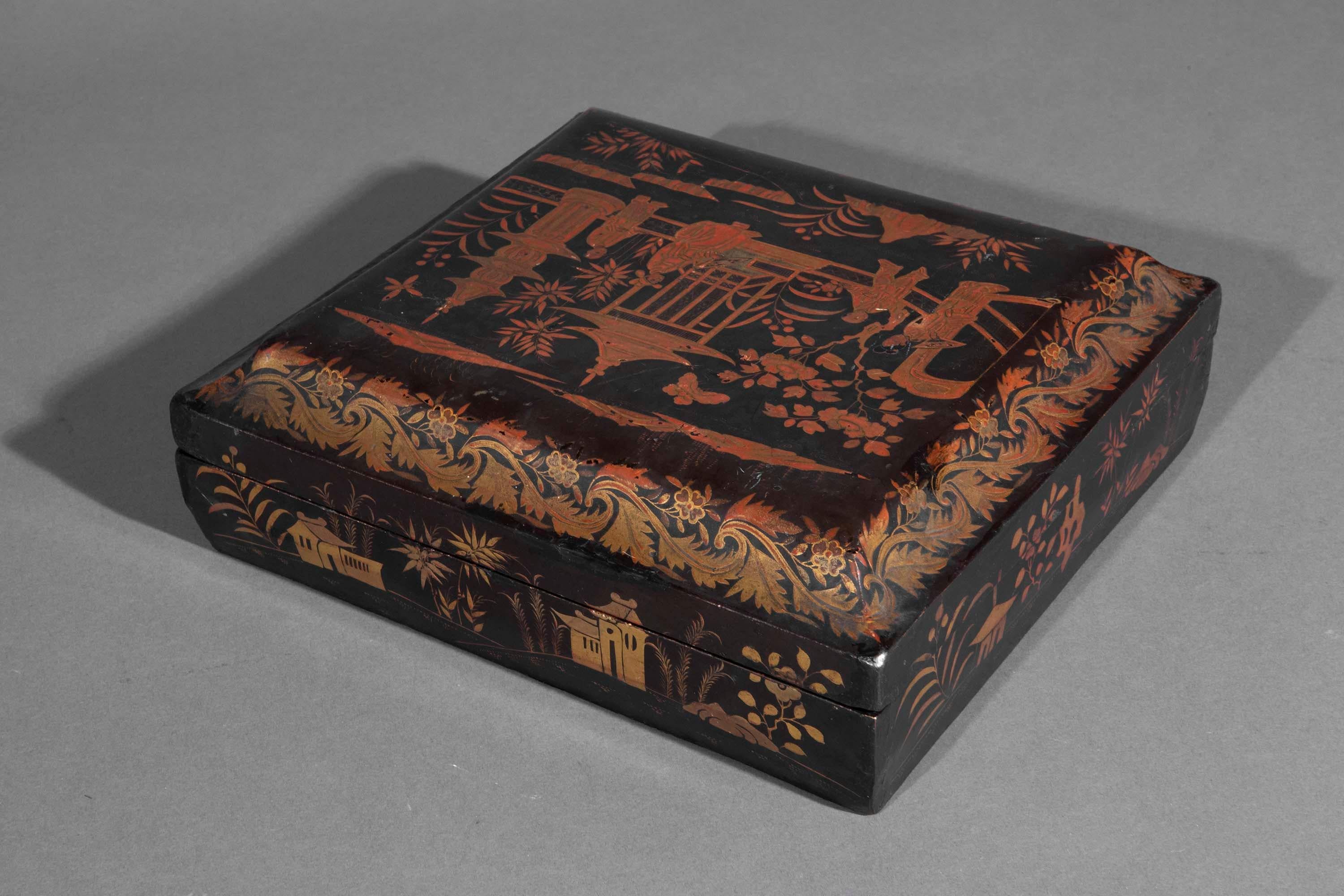 19th Century Chinoiserie Lacquer Box 2
