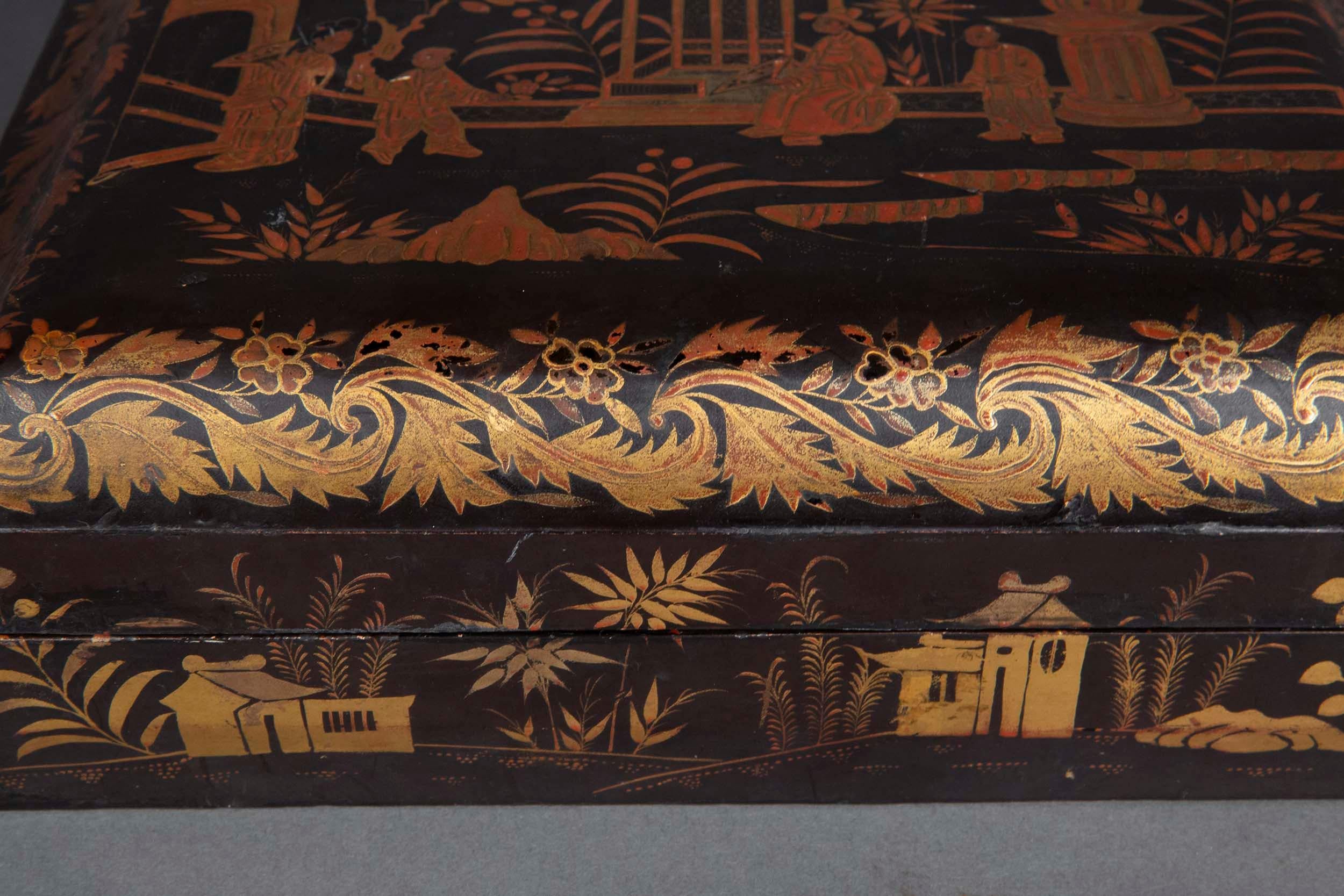 19th Century Chinoiserie Lacquer Box 3