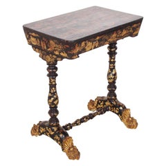 19th Century Chinoiserie Lacquer Work Table, Provenance Coco Chanel