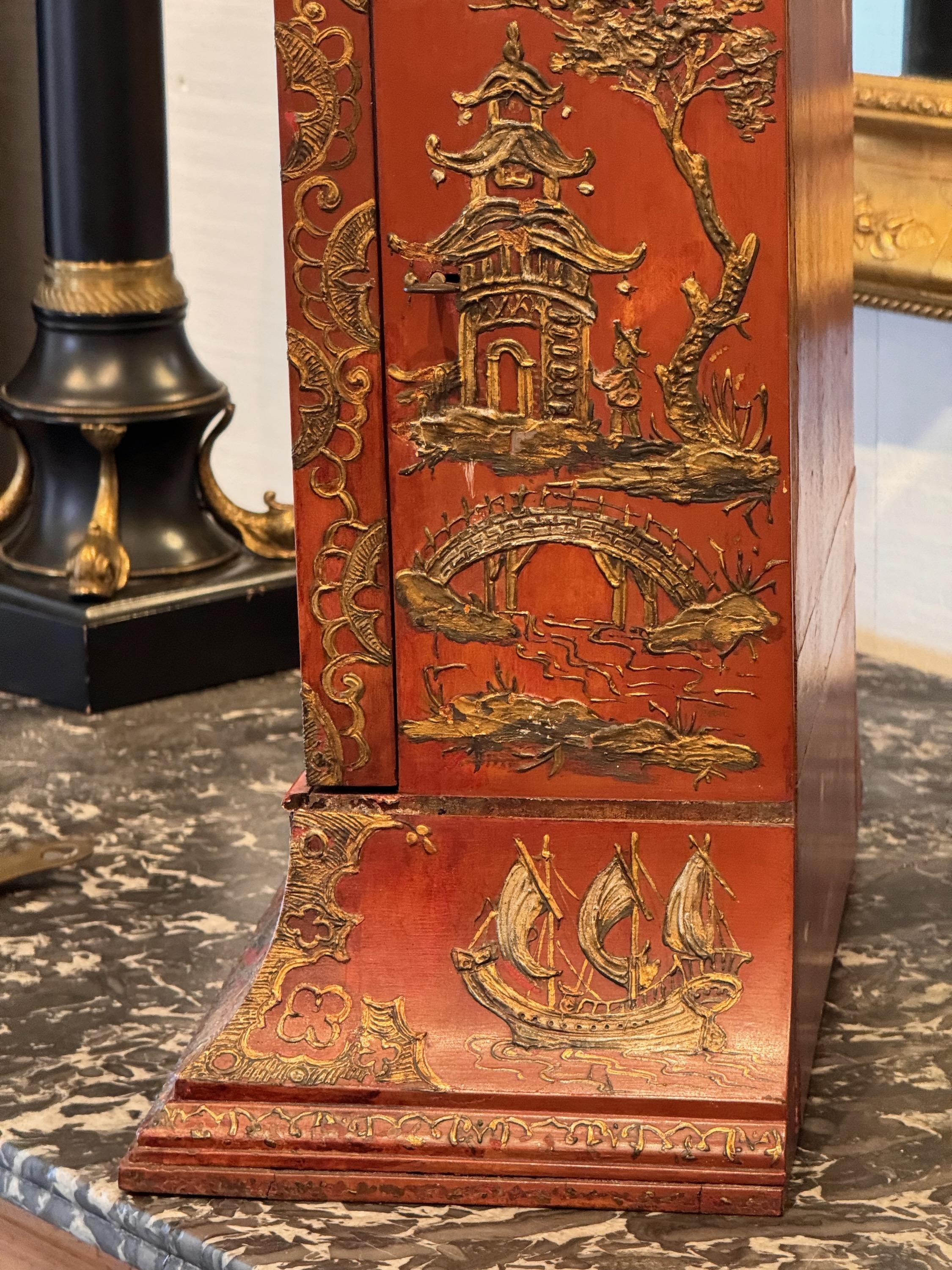 Metal 19th Century Chinoiserie Mantel Clock For Sale