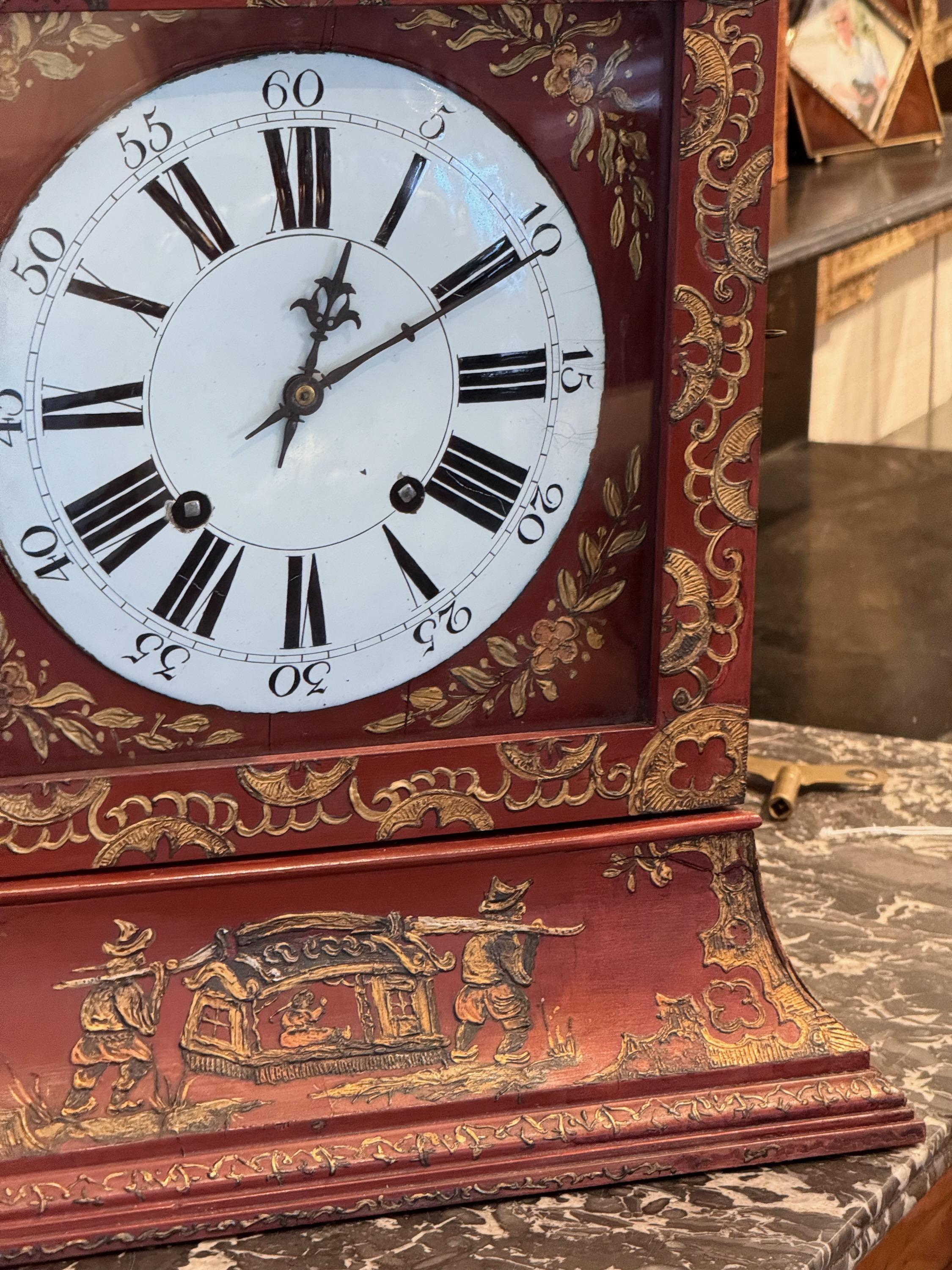 19th Century Chinoiserie Mantel Clock For Sale 1