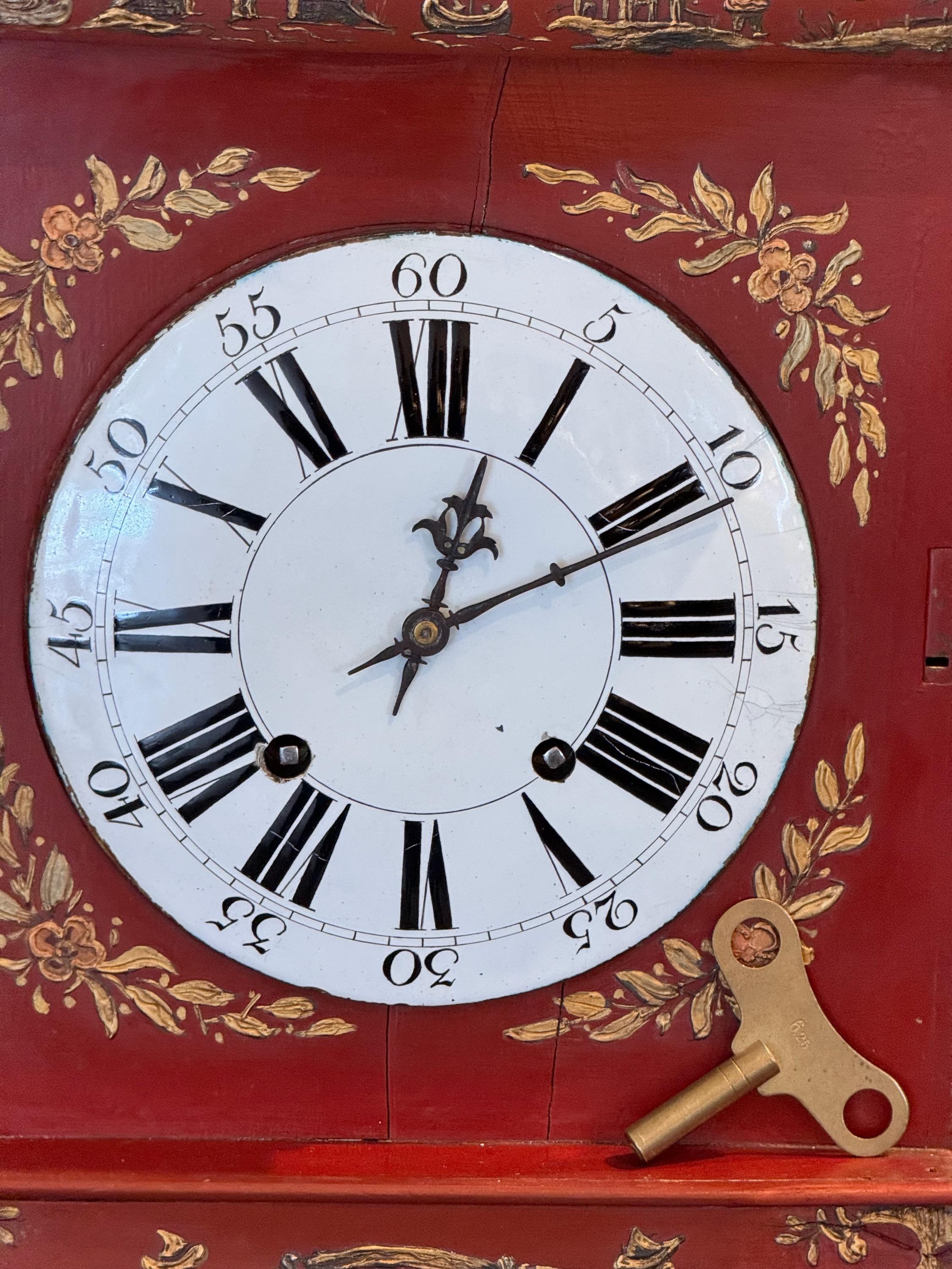 19th Century Chinoiserie Mantel Clock For Sale 2