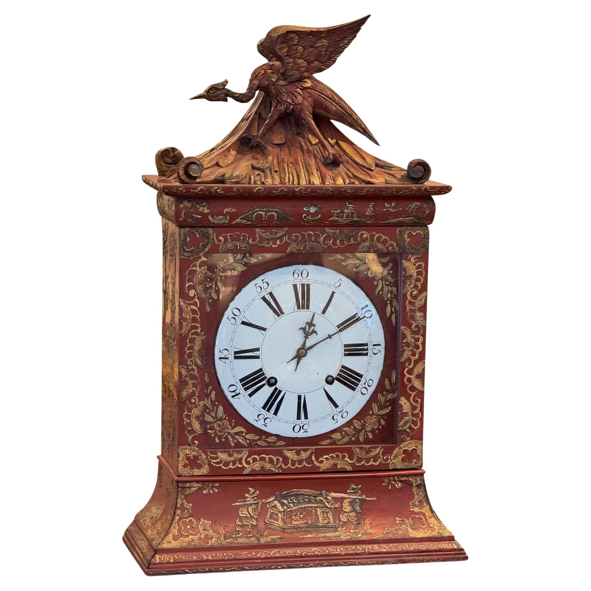 19th Century Chinoiserie Mantel Clock For Sale