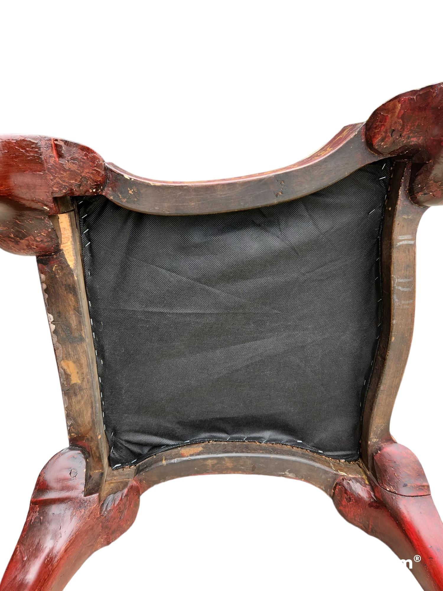 XIXe siècle Chaise de style Queen Anne en Chinoiserie du 19ème siècle en vente