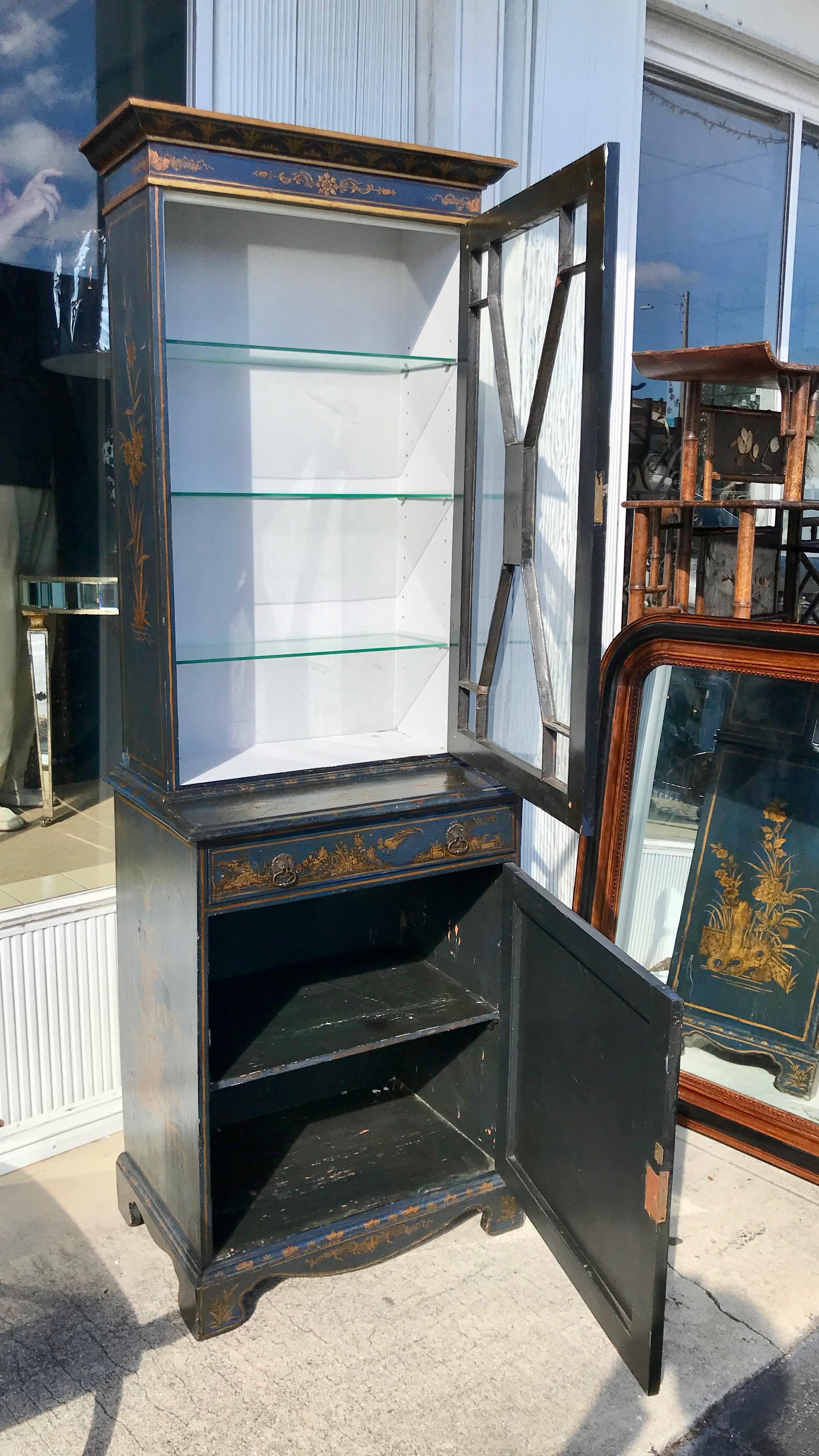 19th Century Chinoiserie Secretary Bookcase 3
