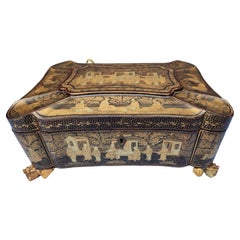 Antique 19th Century Chinoiserie Sewing Box