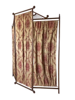 19th Century Chinoiserie Three Panel Folding Privacy Screen