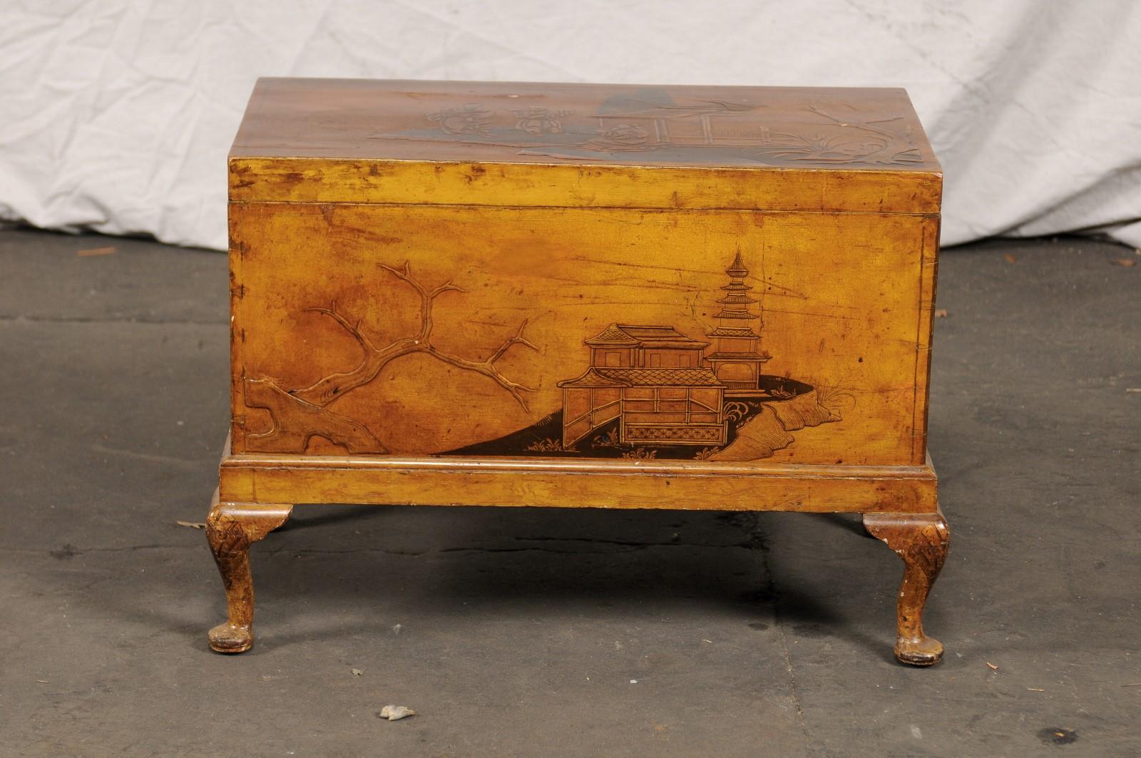 19th Century Chinoiserie Trunk, Mustard 4