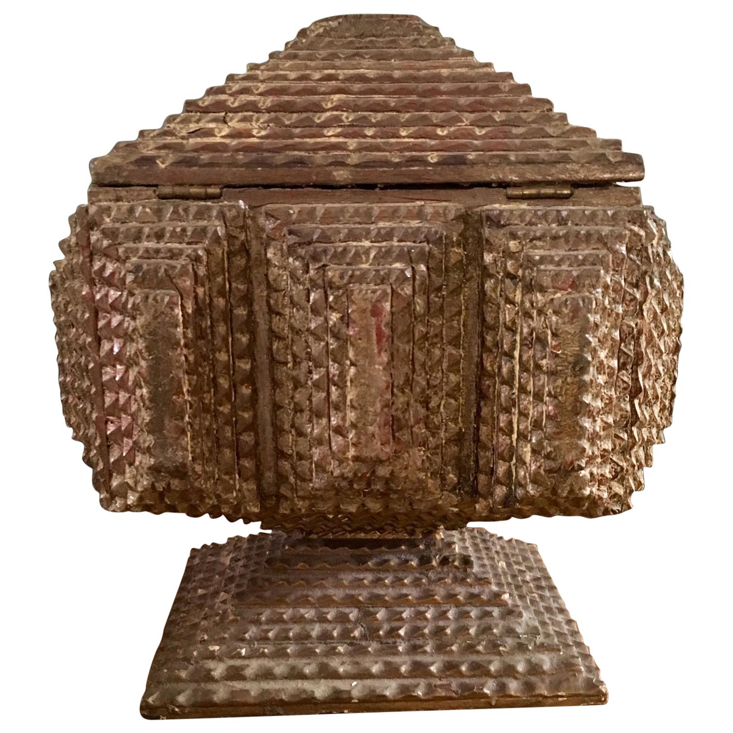 19th Century Chip Carved Tramp Art Box