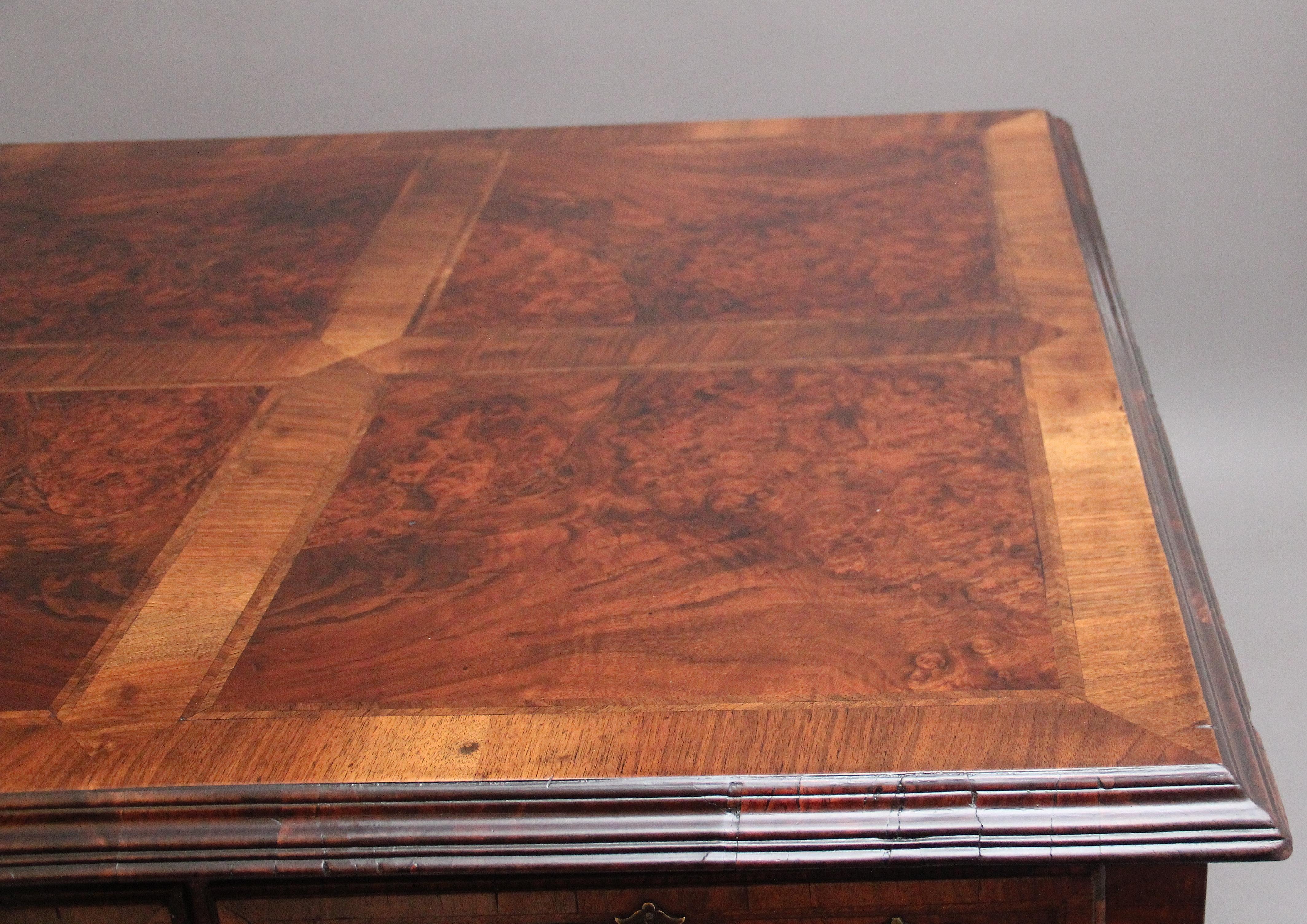 19th Century Chippendale Burl Walnut Partner's Writing Desk im Angebot 5