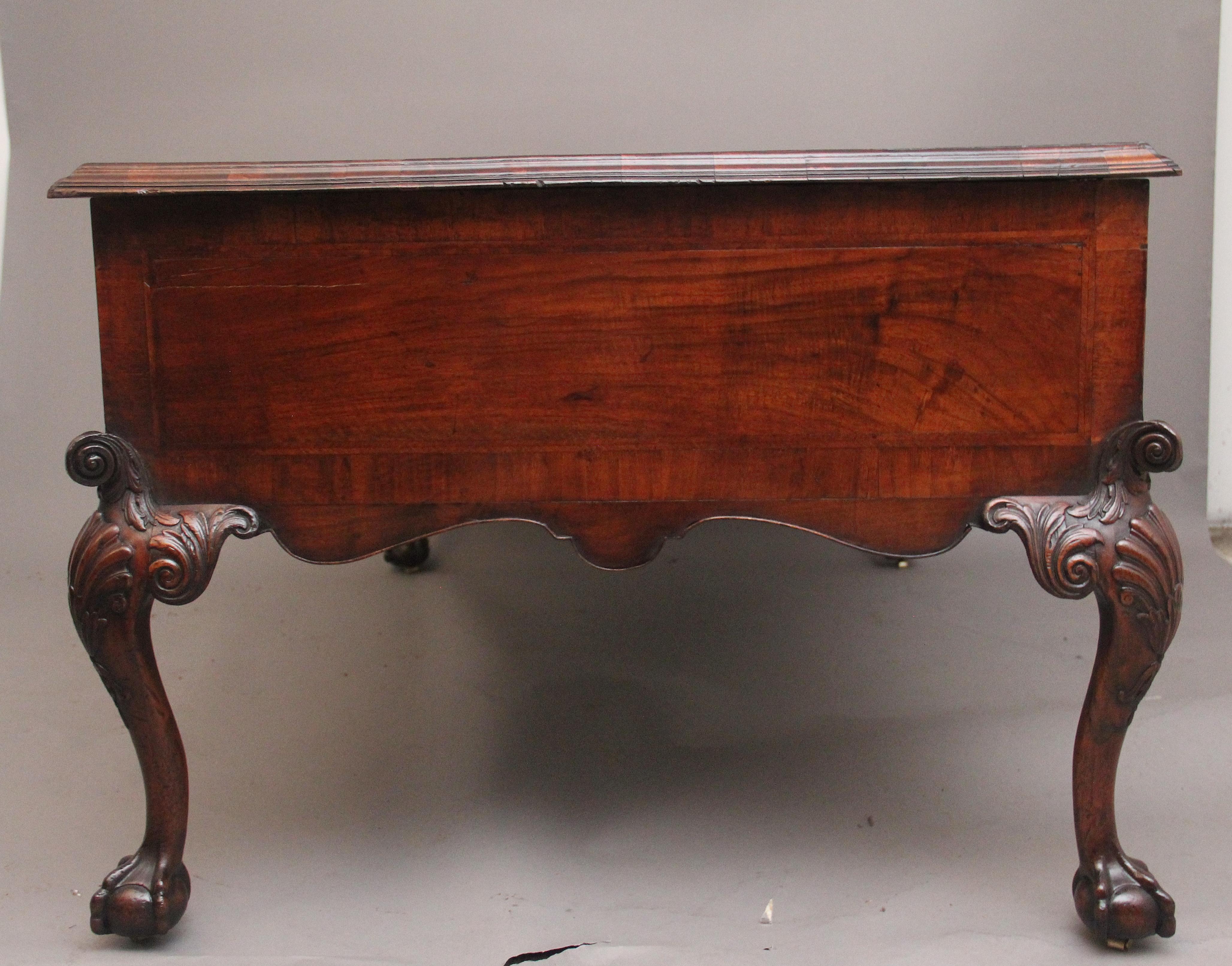 19th Century Chippendale Burl Walnut Partner's Writing Desk im Angebot 9