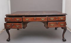 19th Century Chippendale Burl Walnut Partner's Writing Desk