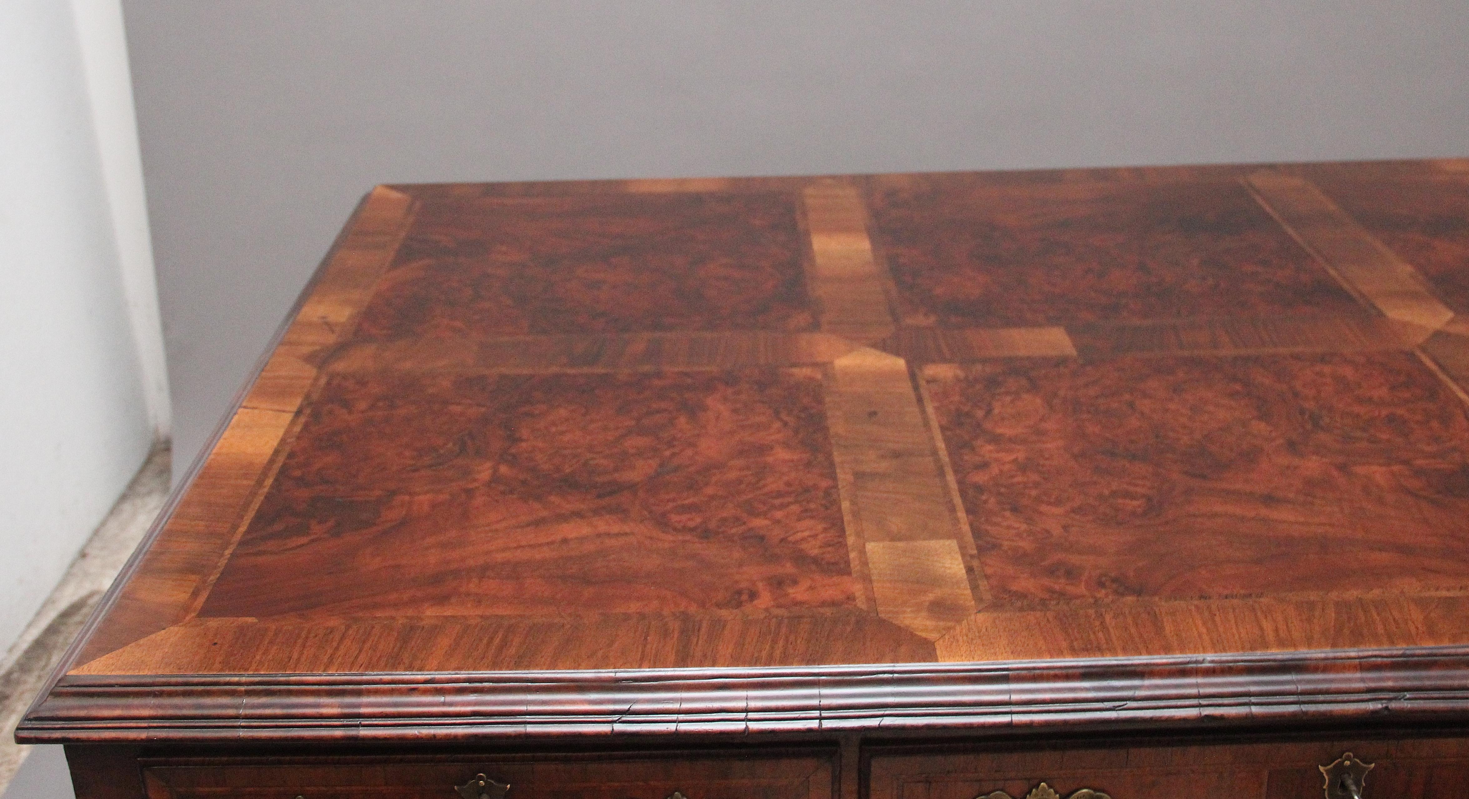 19th Century Chippendale Burl Walnut Partner's Writing Desk im Angebot 3