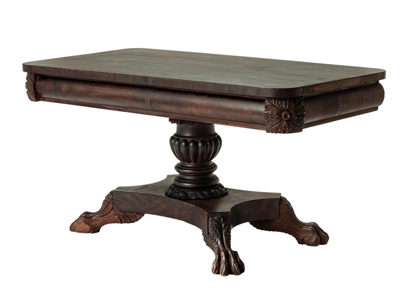 19th Century Chippendale Coffee Table w/Lions Feet Base 6