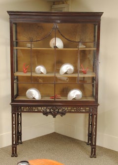 19th Century Chippendale Design Mahogany Display Cabinet 